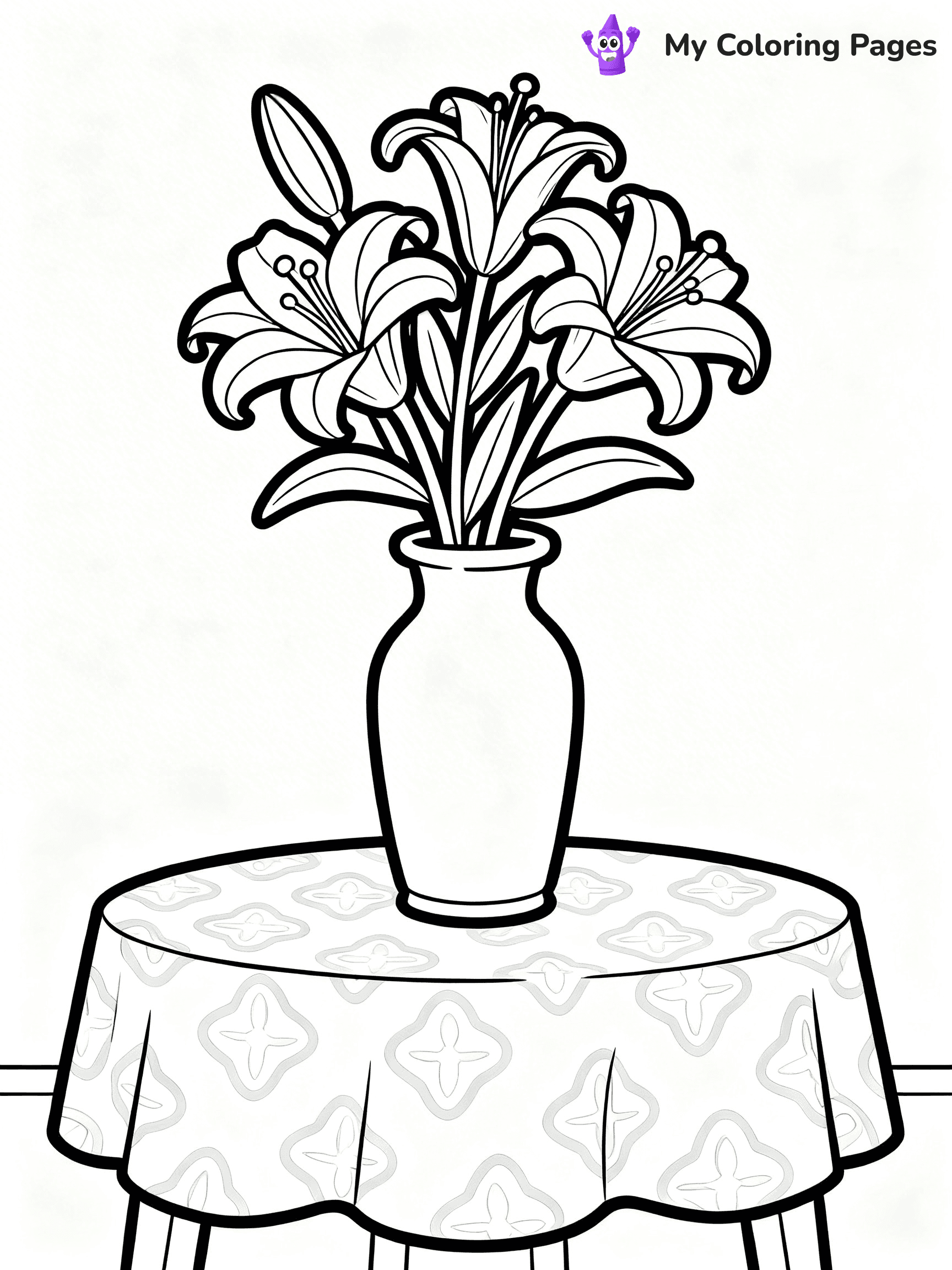 Flower Vase Coloring Pages - 72