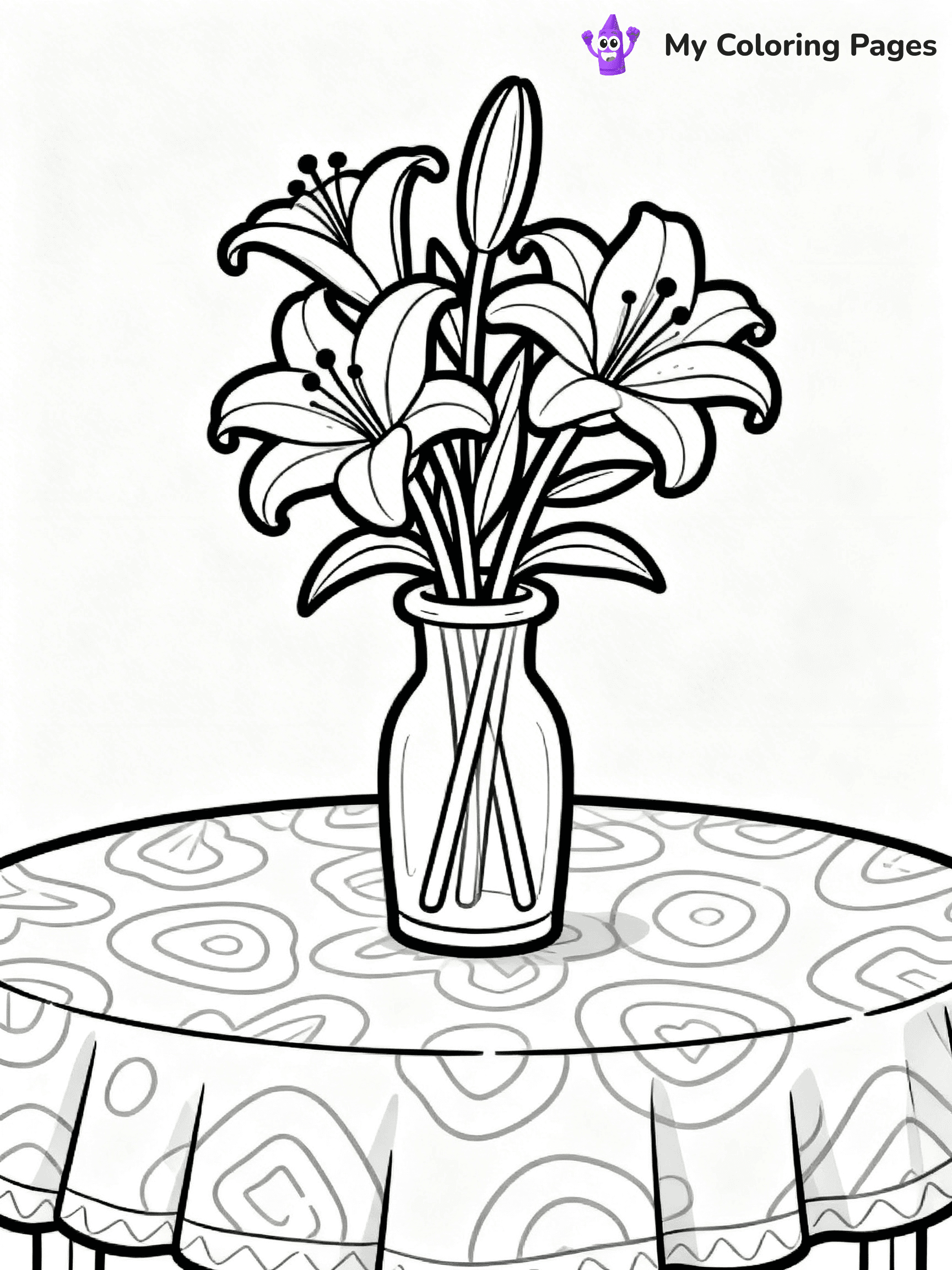 Flower Vase Coloring Pages - 71