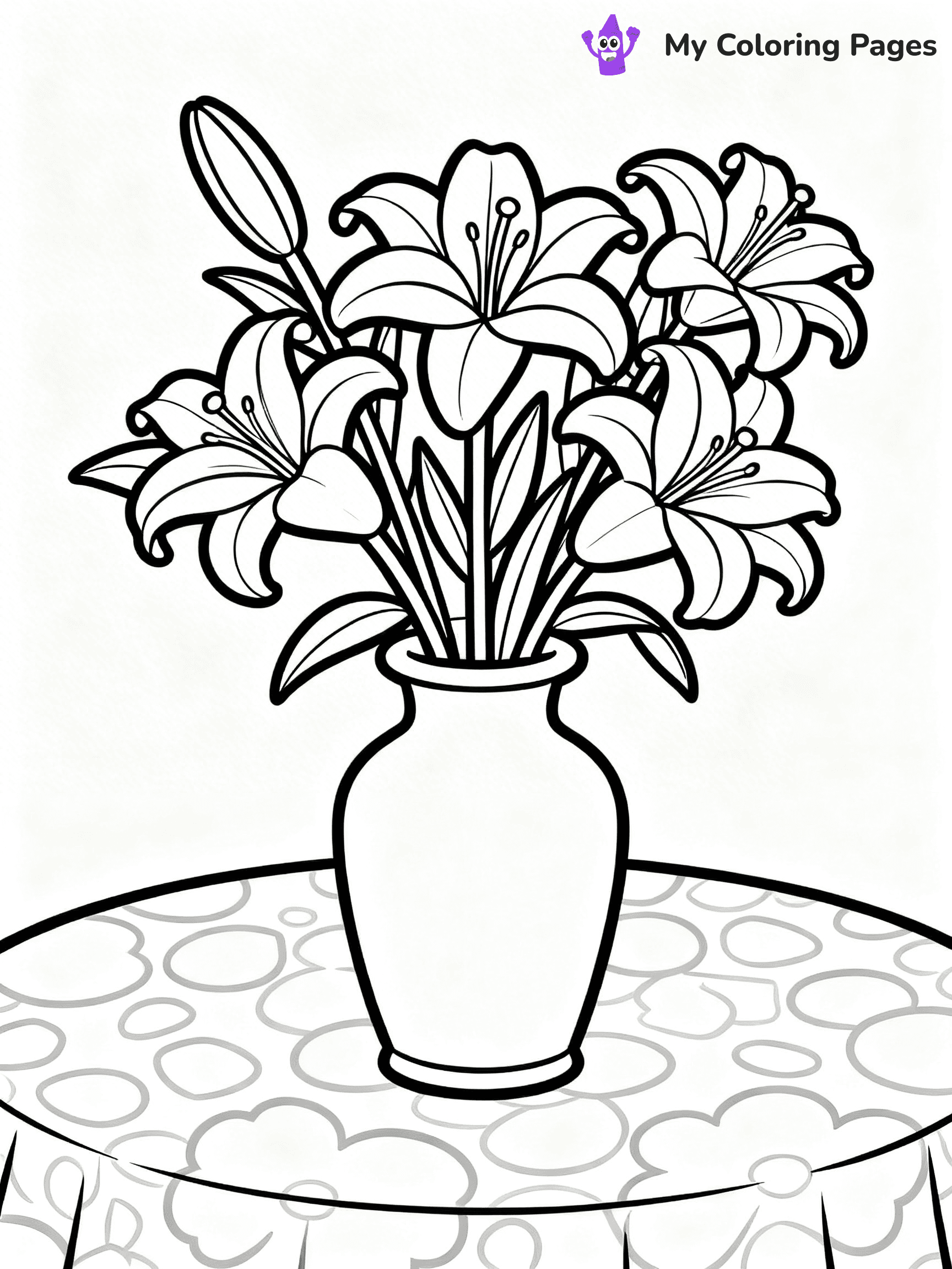 Flower Vase Coloring Pages - 69
