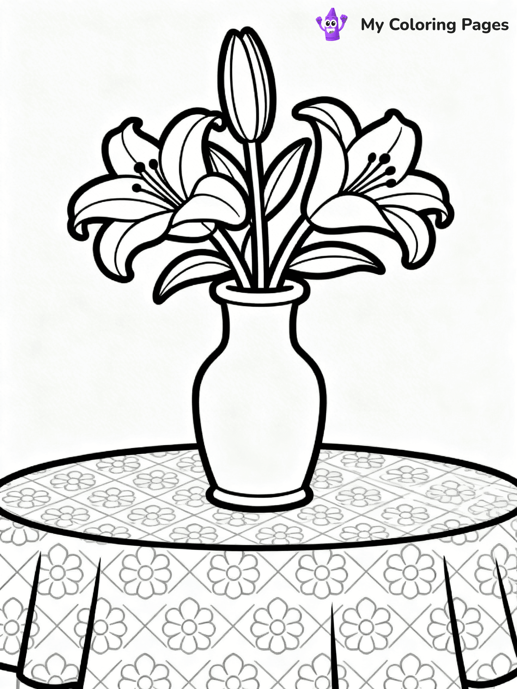 Flower Vase Coloring Pages - 68
