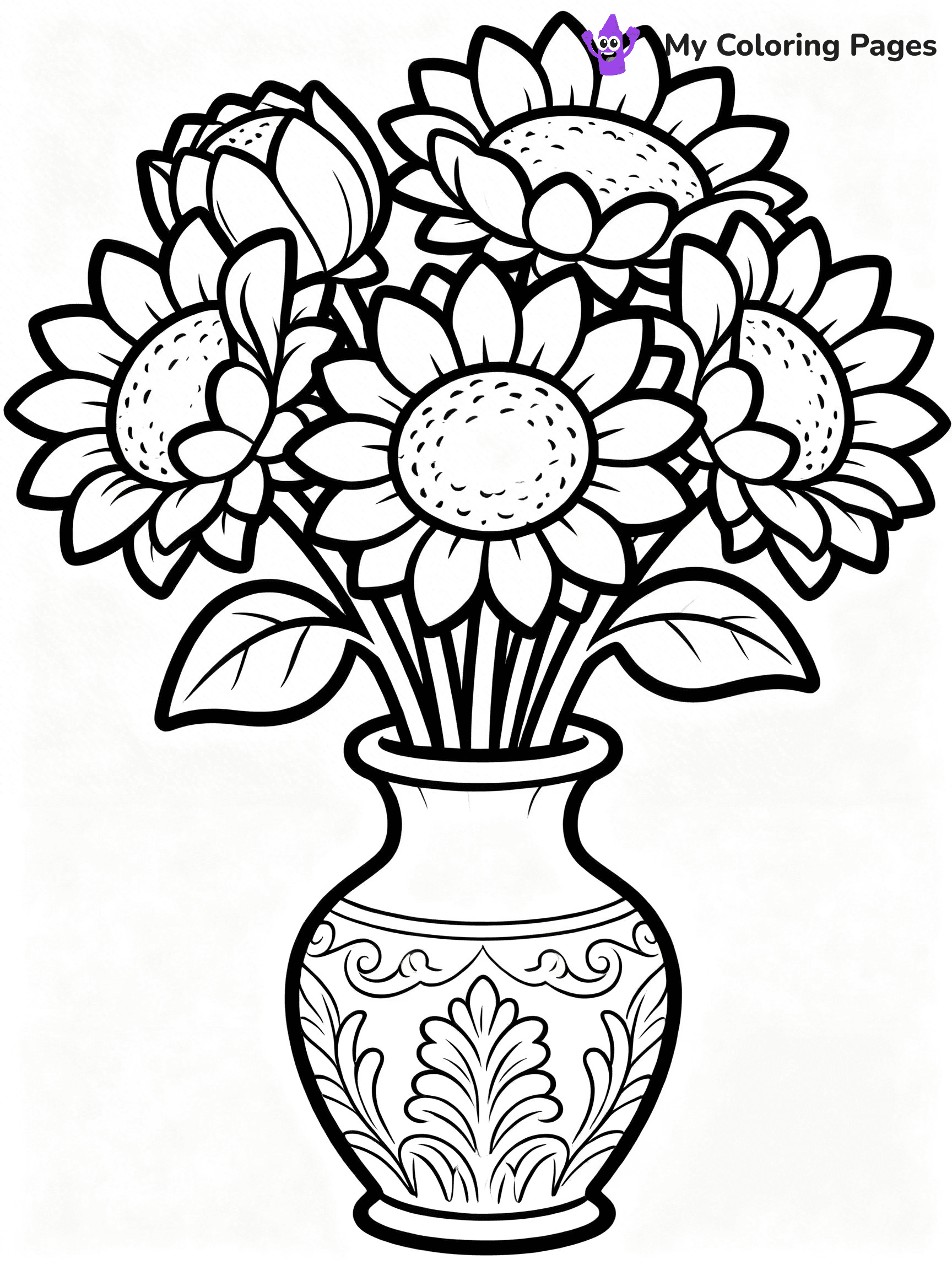 Flower Vase Coloring Pages - 64