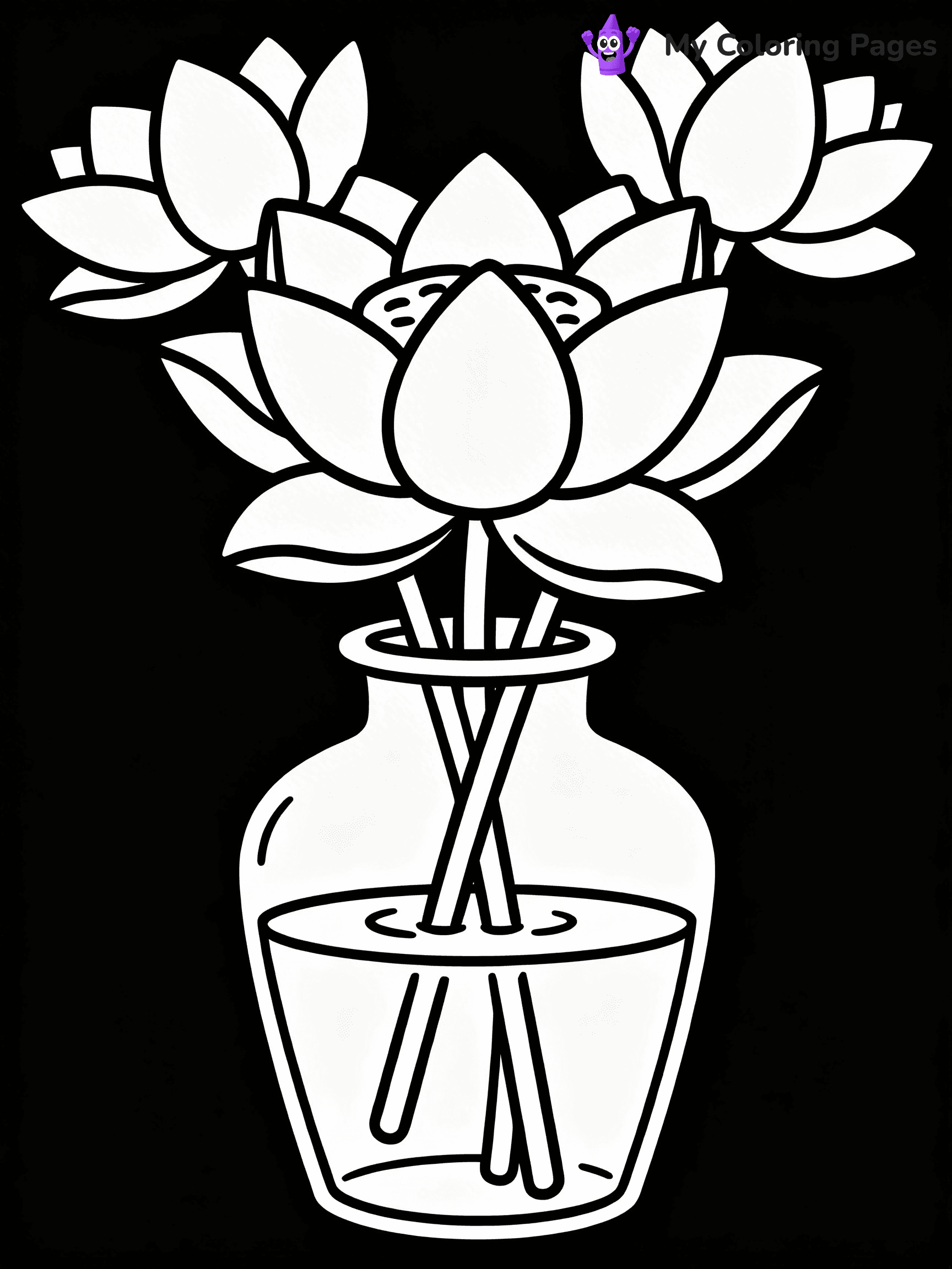 Flower Vase Coloring Pages - 57