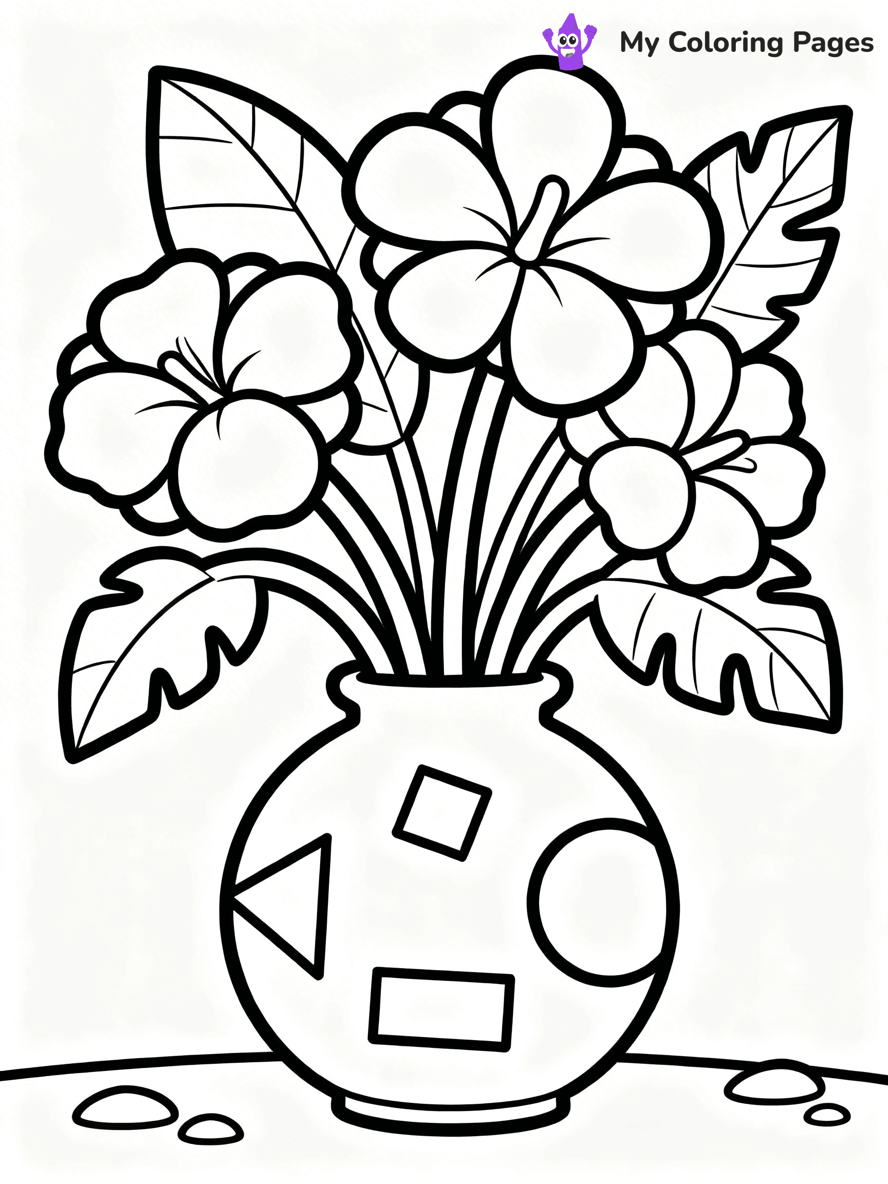 Flower Vase Coloring Pages - 47