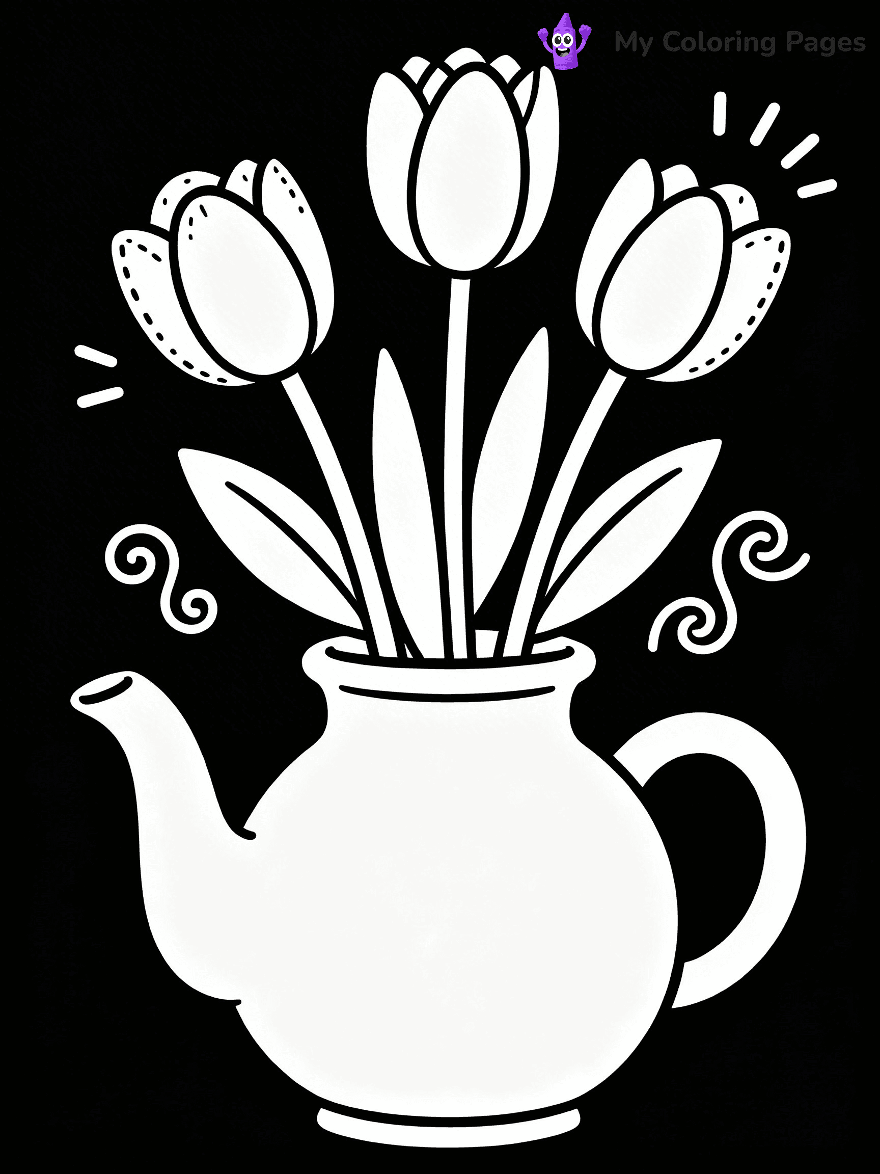 Flower Vase Coloring Pages - 41