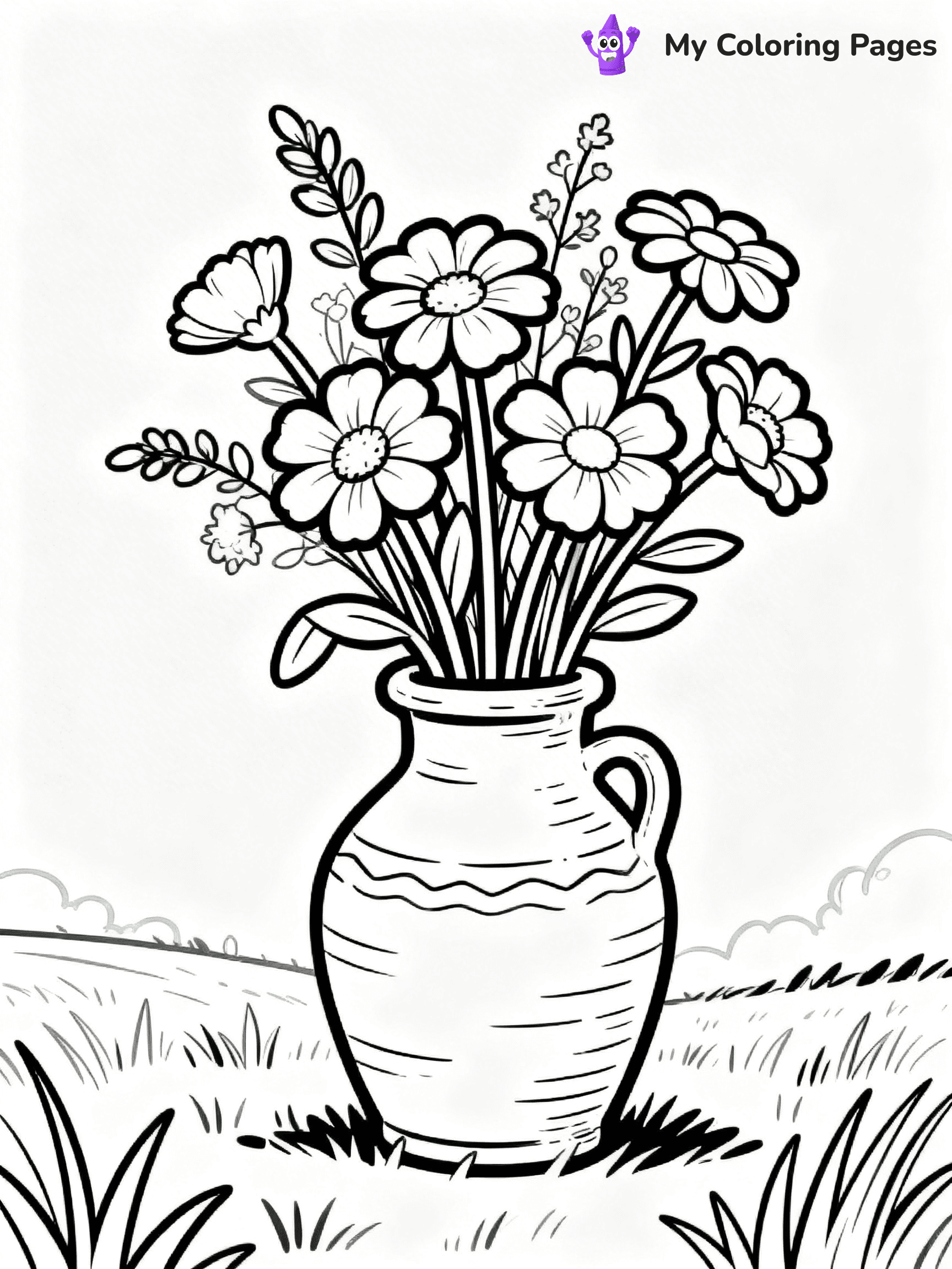 Flower Vase Coloring Pages - 39