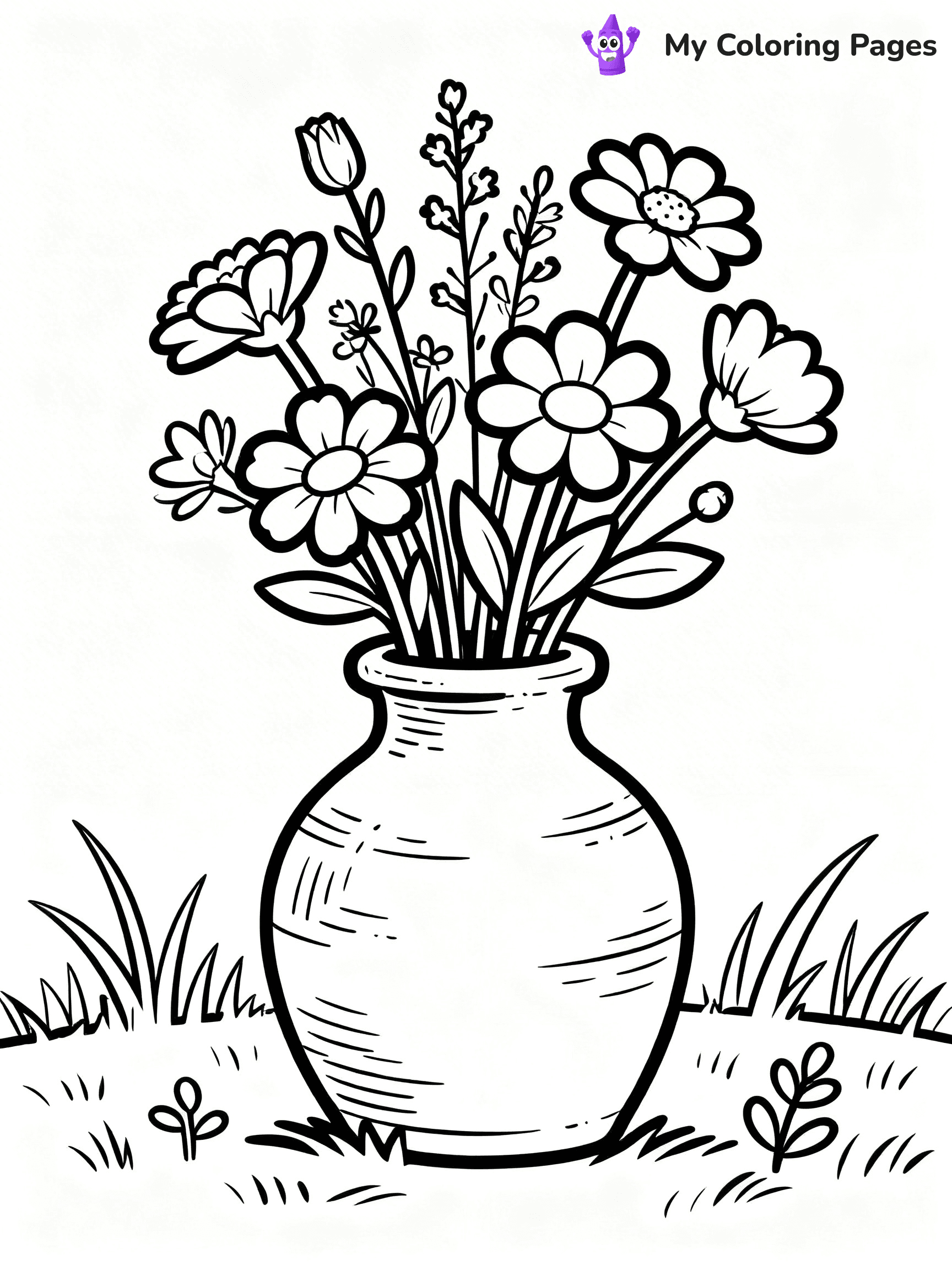 Flower Vase Coloring Pages - 37