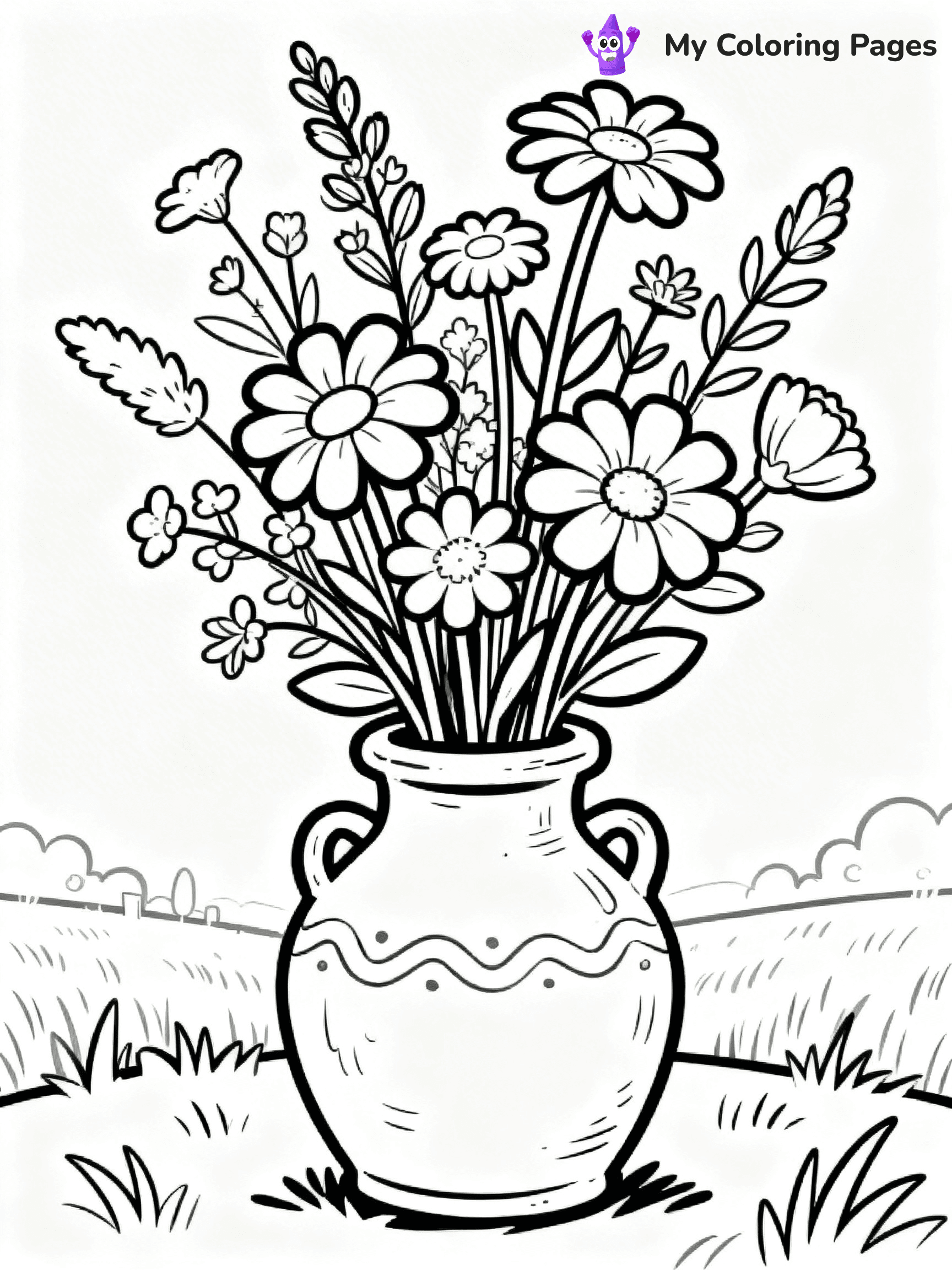 Flower Vase Coloring Pages - 36
