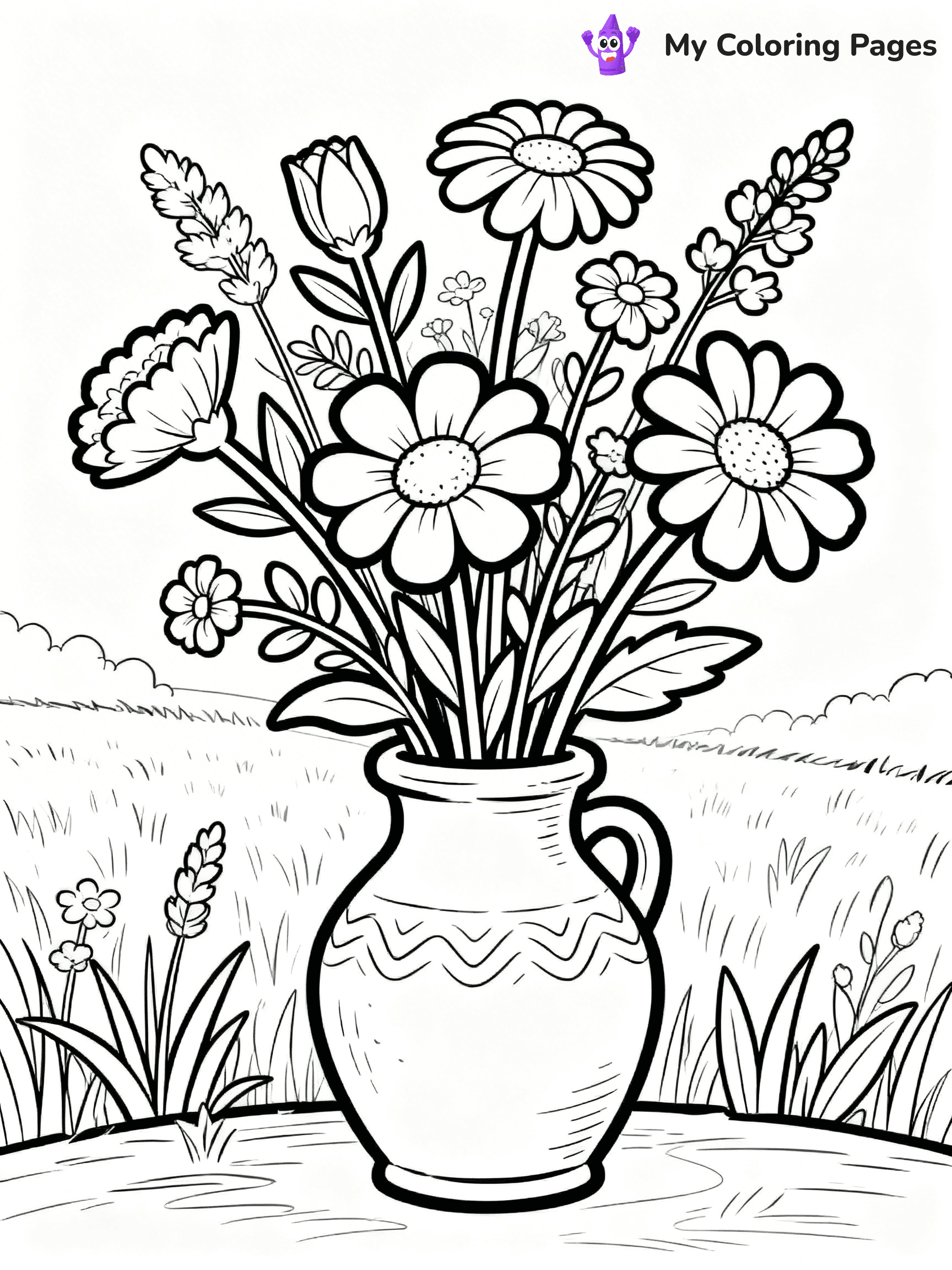 Flower Vase Coloring Pages - 34