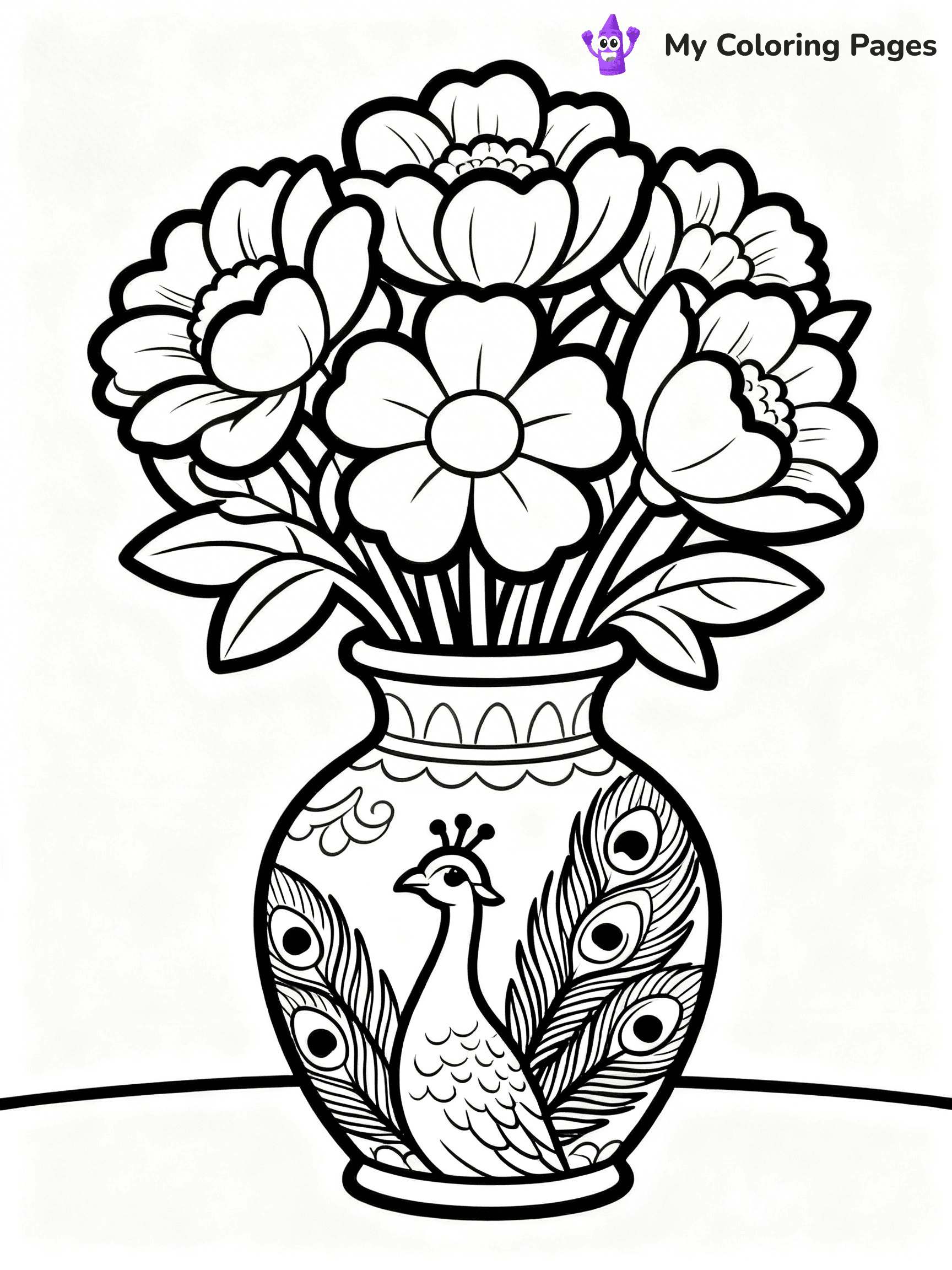 Flower Vase Coloring Pages - 31