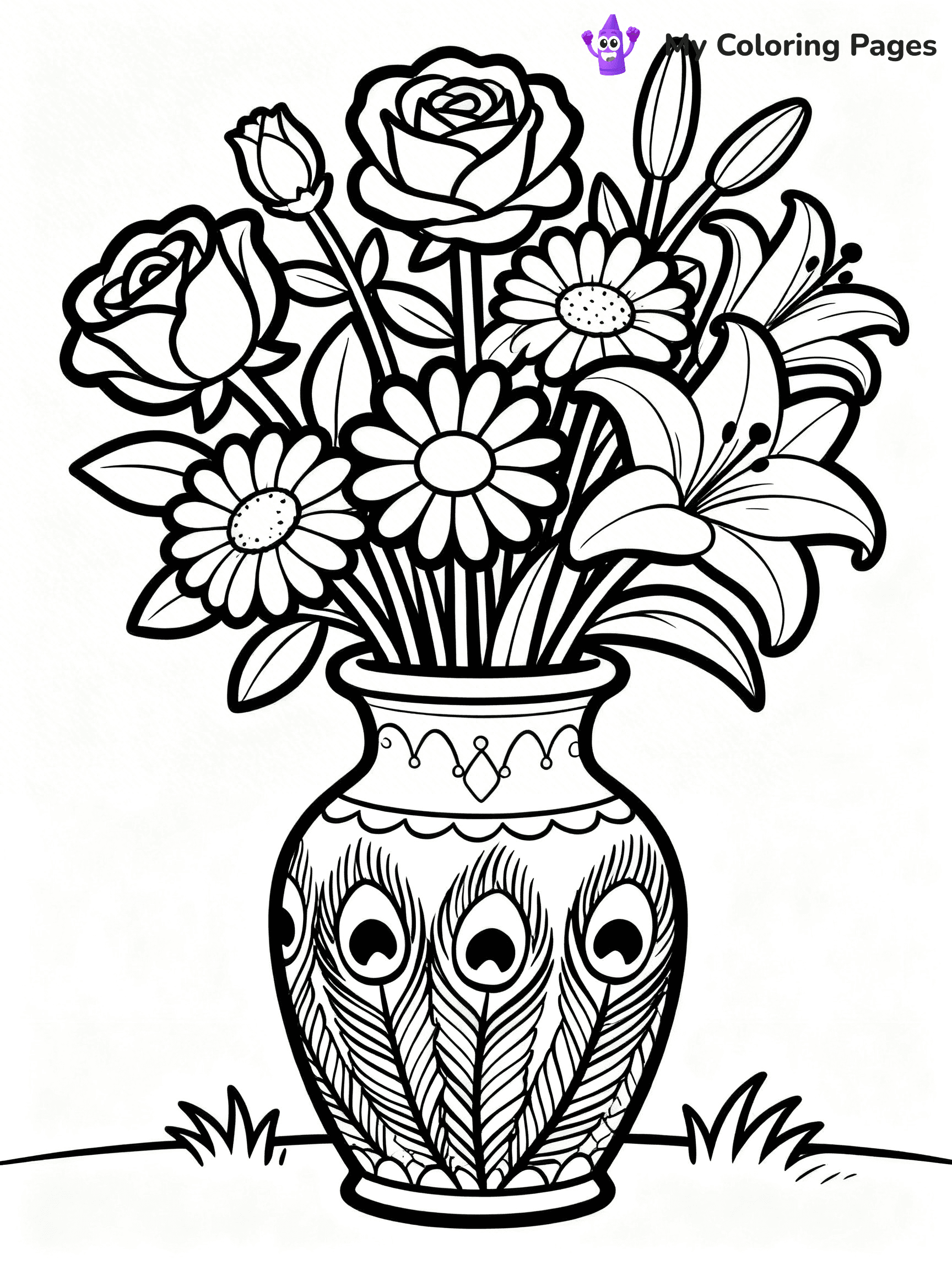 Flower Vase Coloring Pages - 28