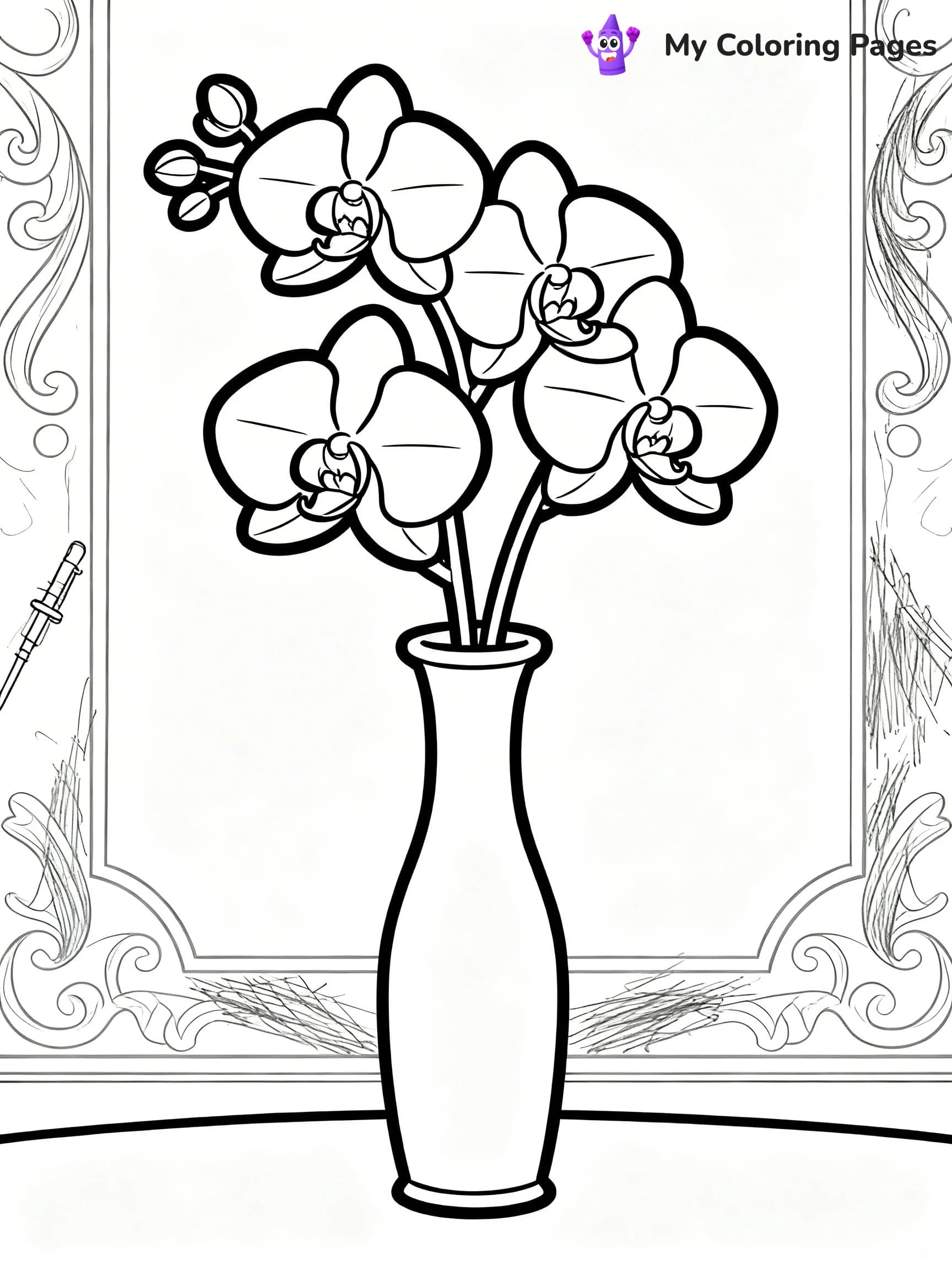 Flower Vase Coloring Pages - 23