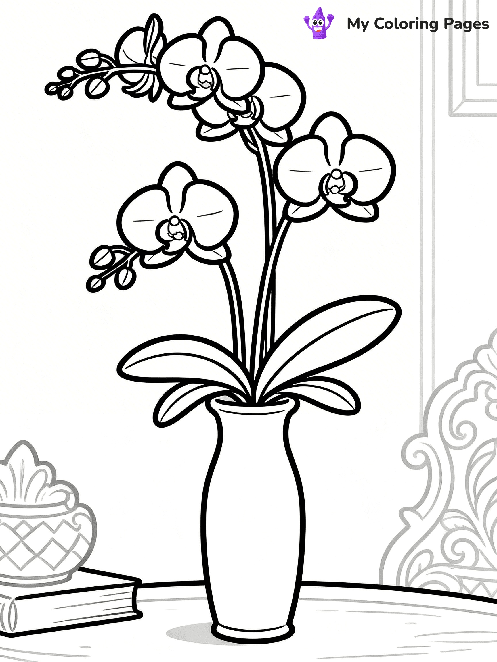 Flower Vase Coloring Pages - 21