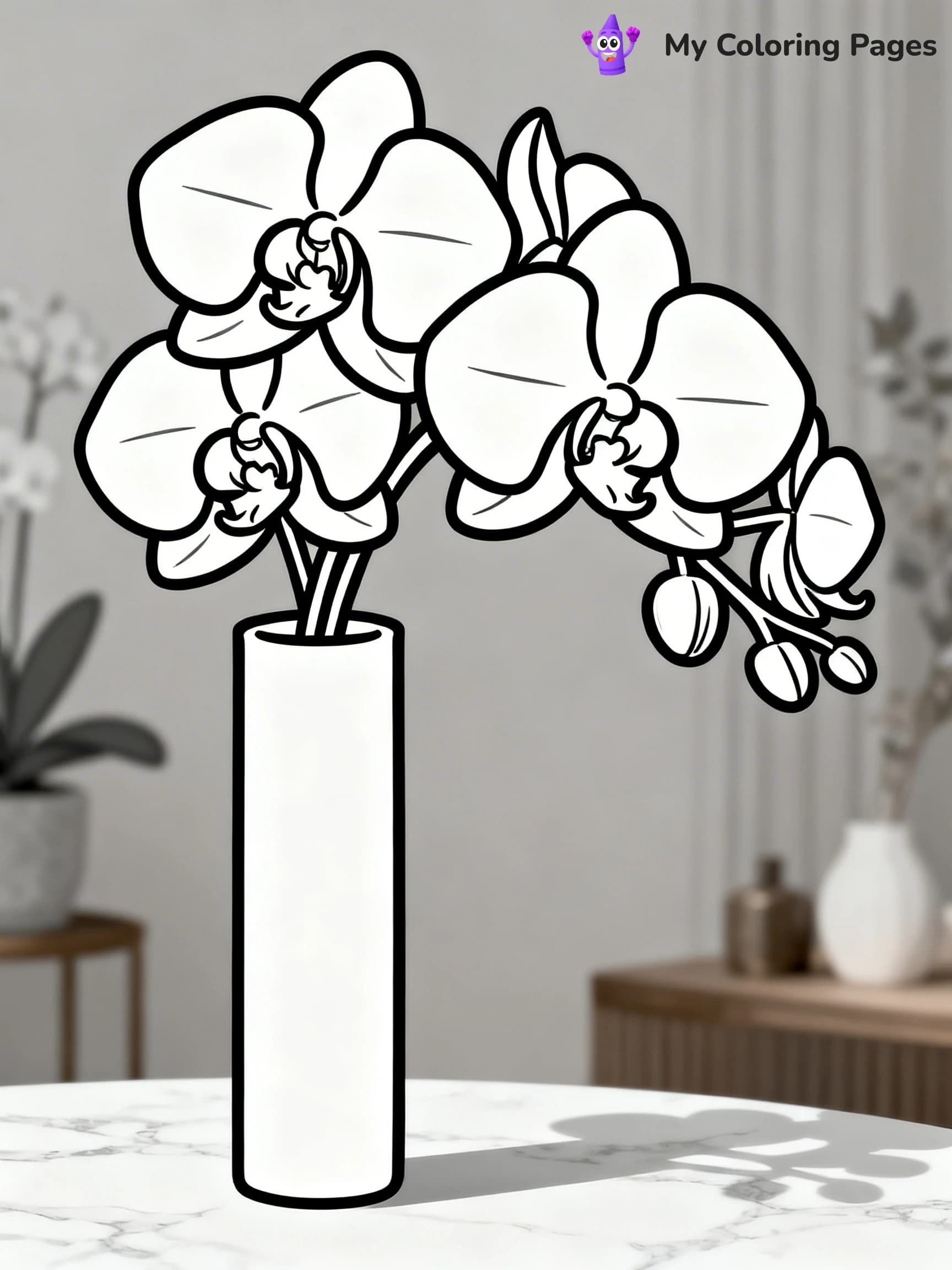 Flower Vase Coloring Pages - 20
