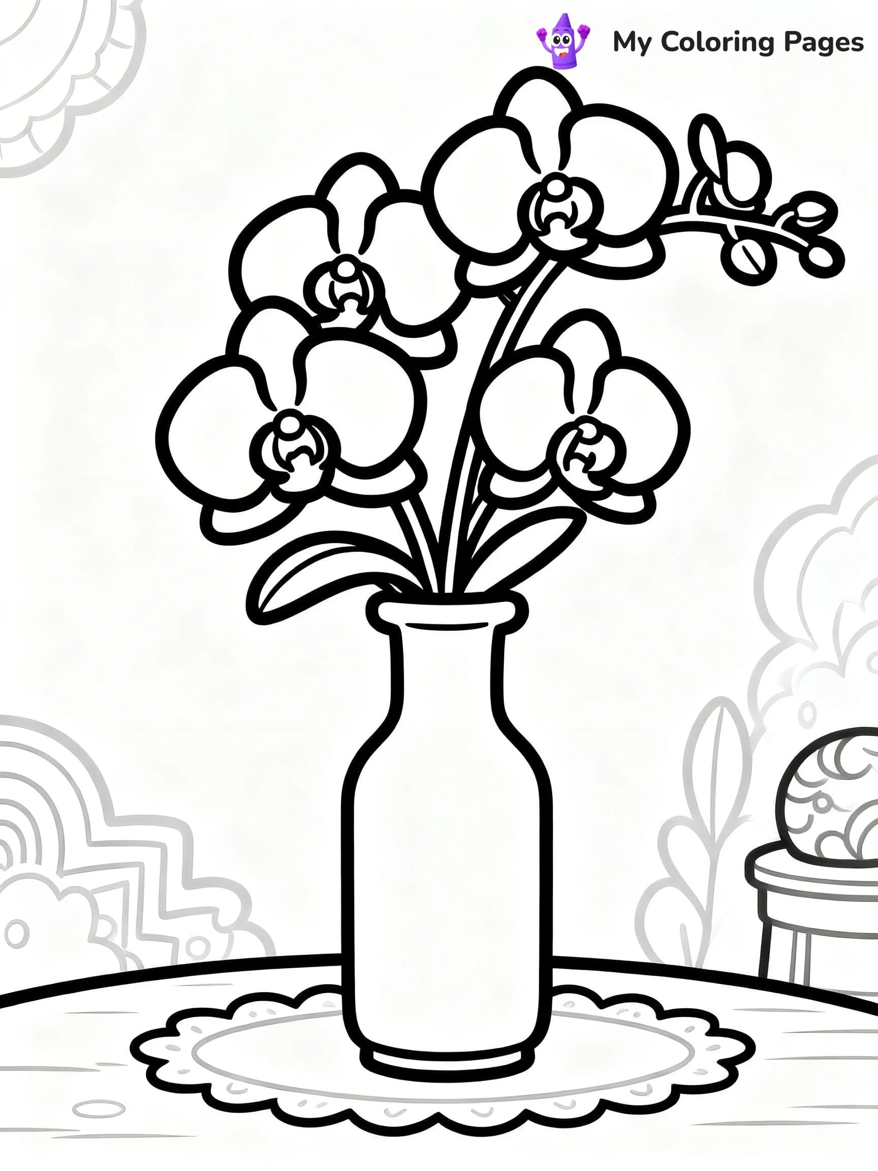 Flower Vase Coloring Pages - 19