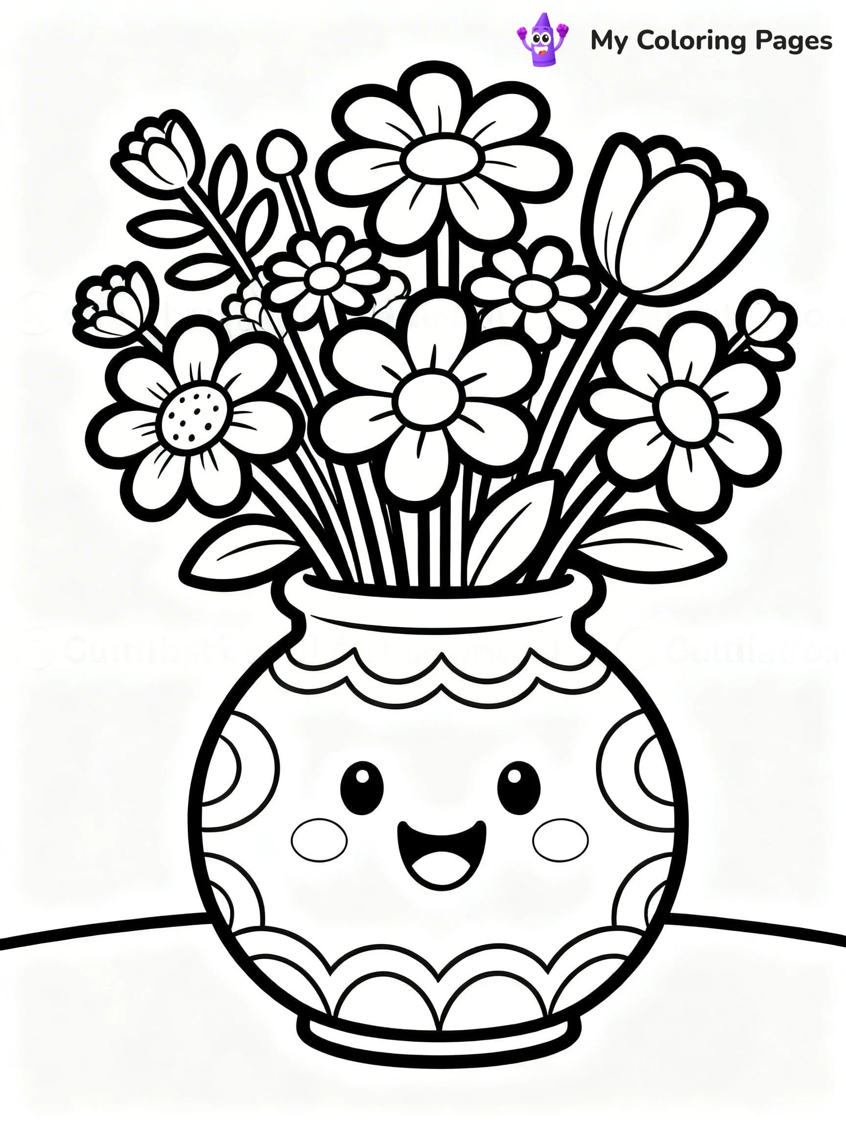 Flower Vase Coloring Pages - 18