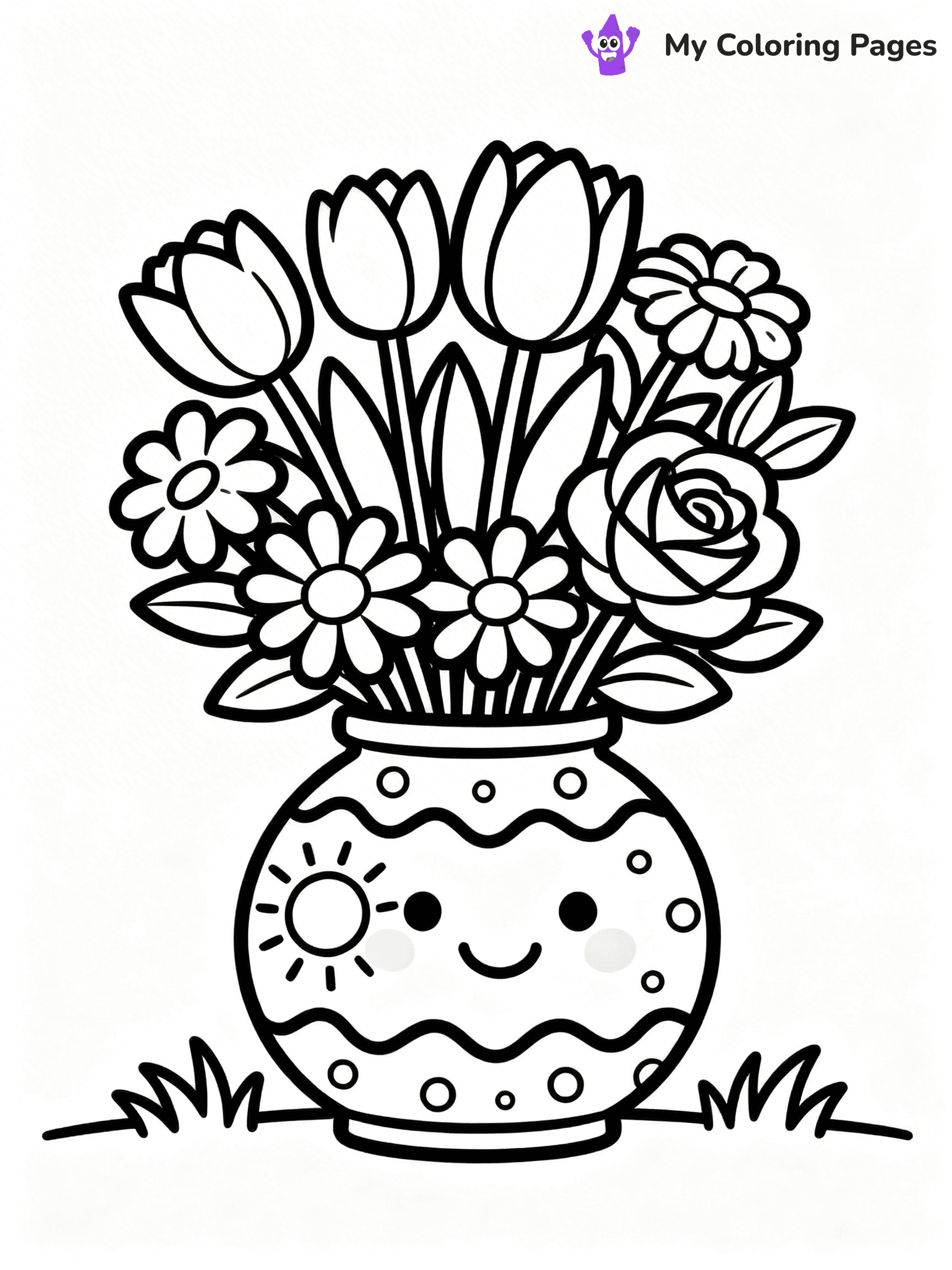 Flower Vase Coloring Pages - 17