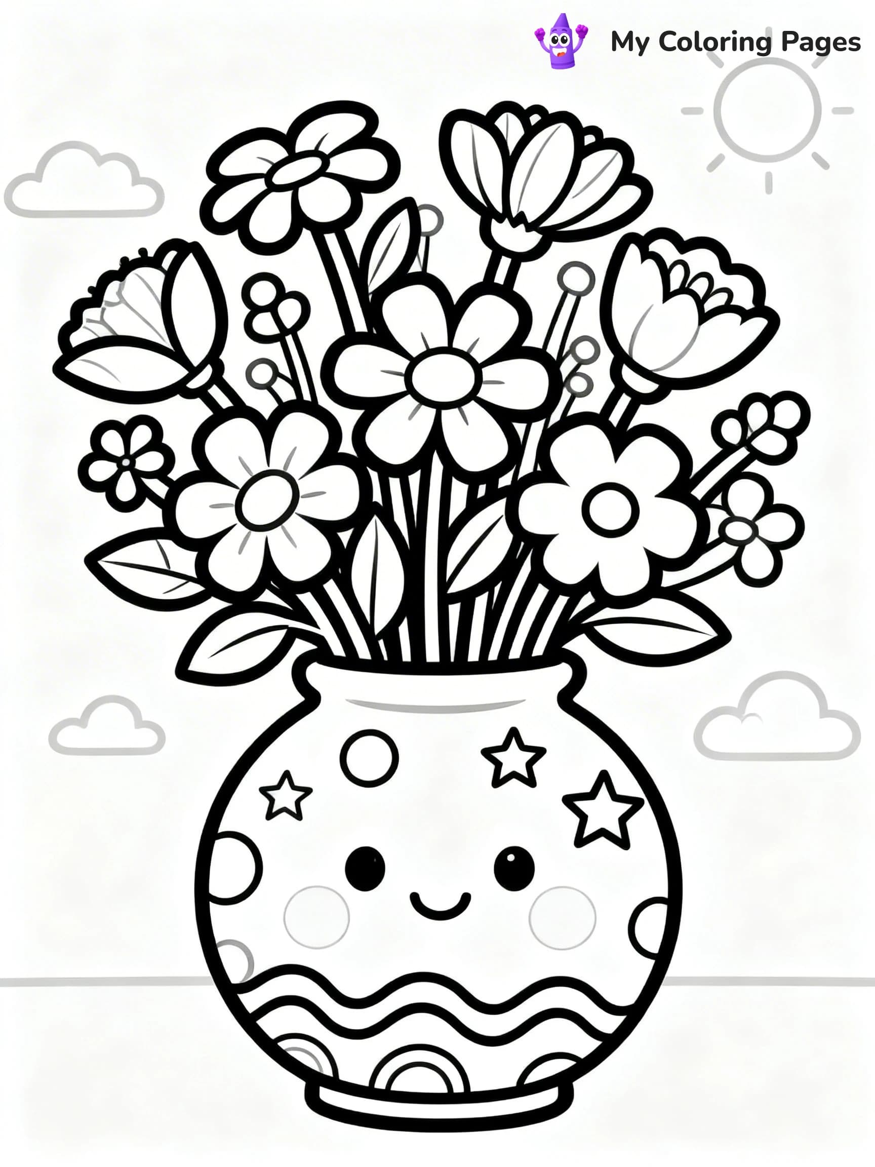 Flower Vase Coloring Pages - 16