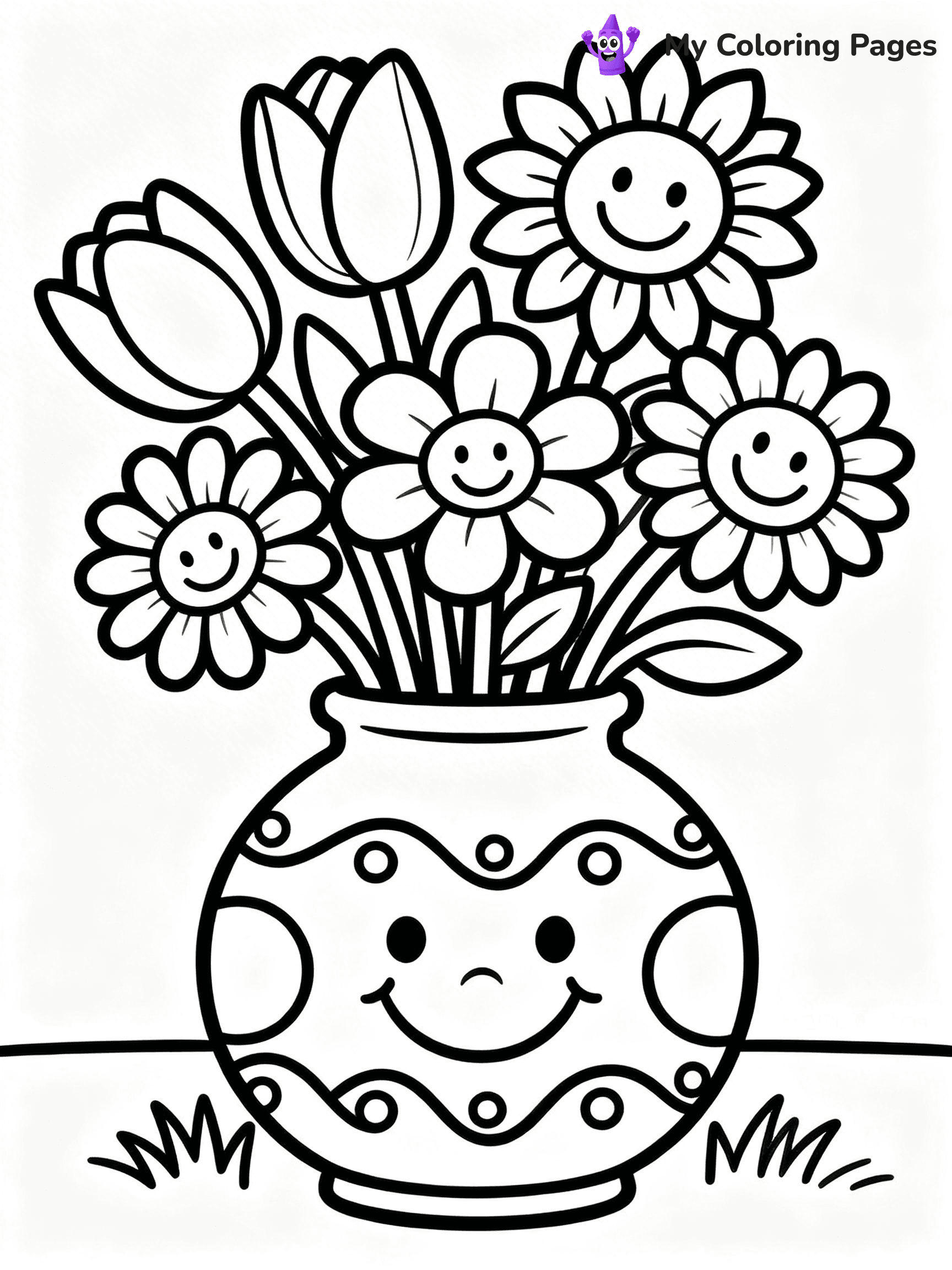 Flower Vase Coloring Pages - 15