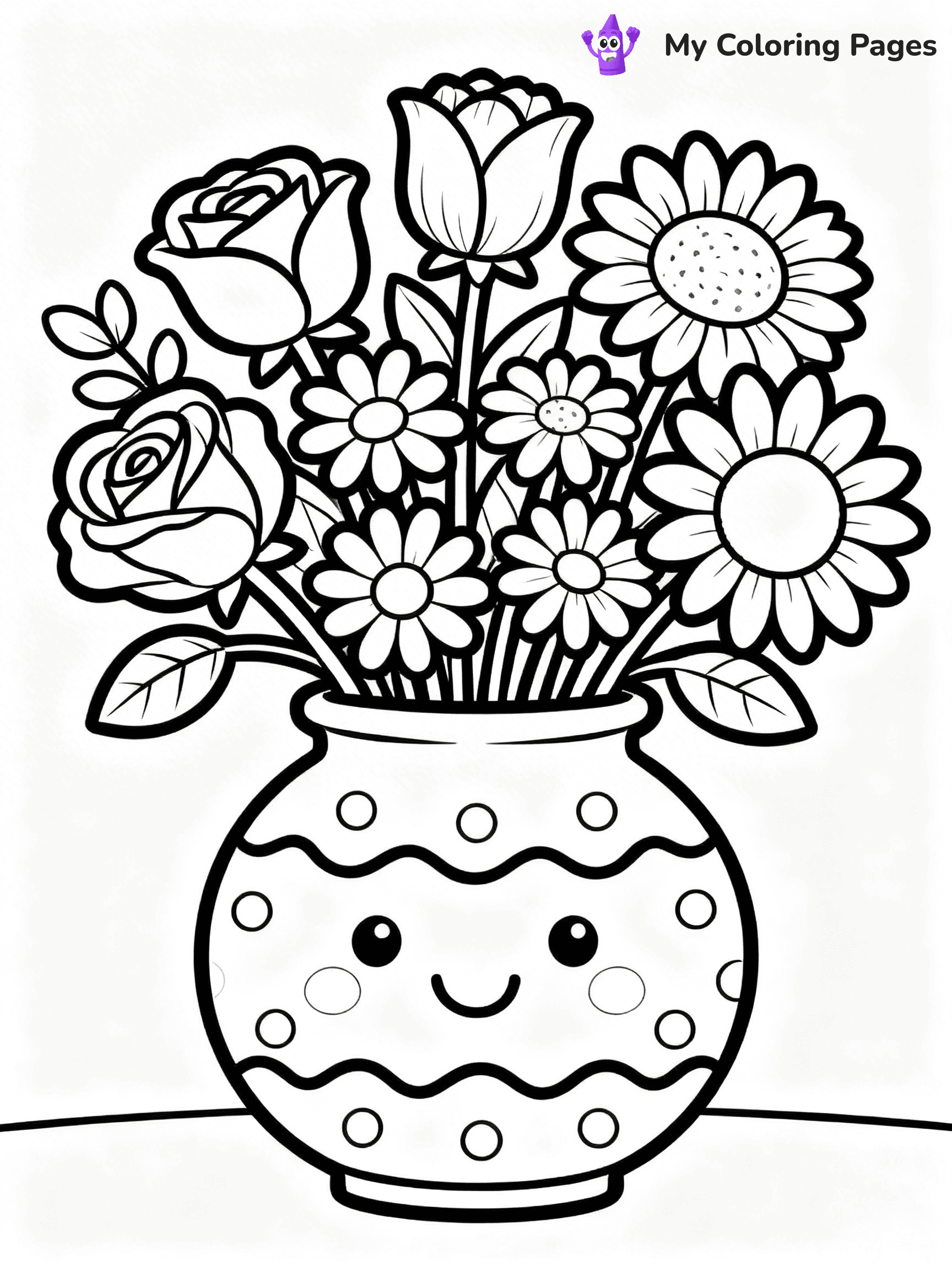 Flower Vase Coloring Pages - 14
