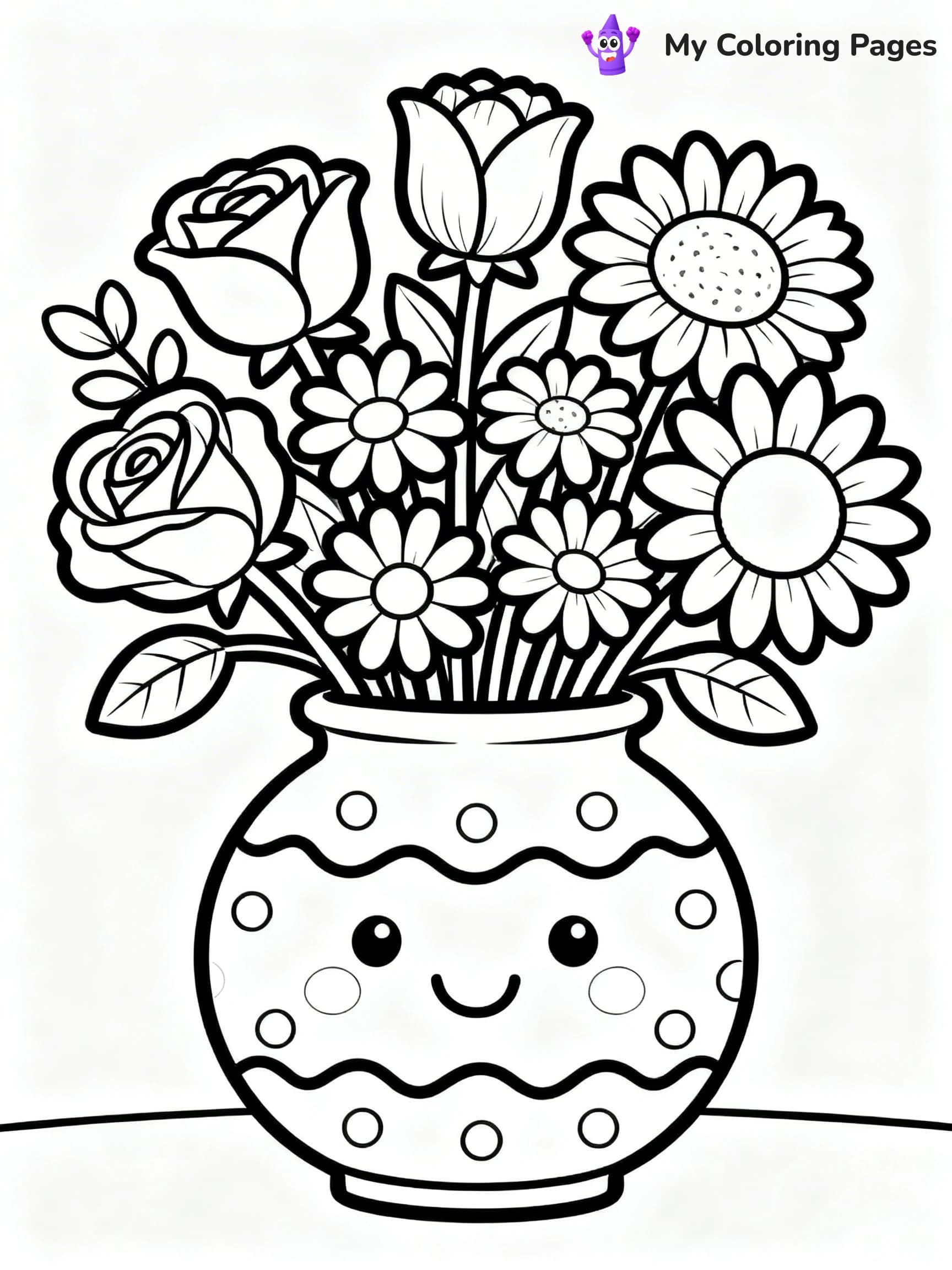 Flower Vase Coloring Pages - 14