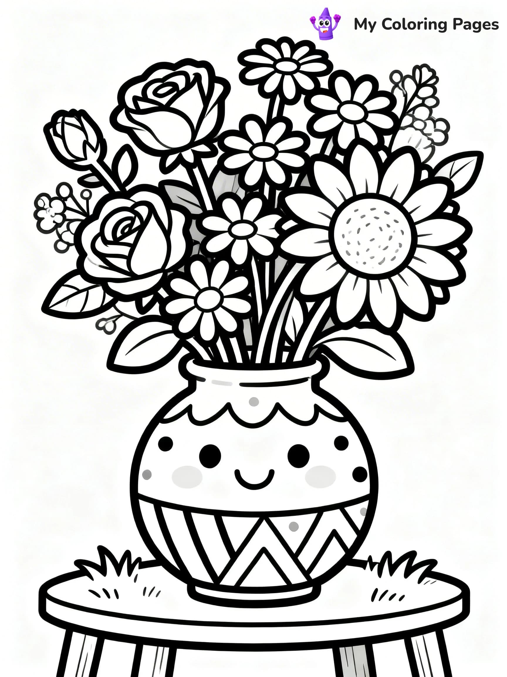 Flower Vase Coloring Pages - 13