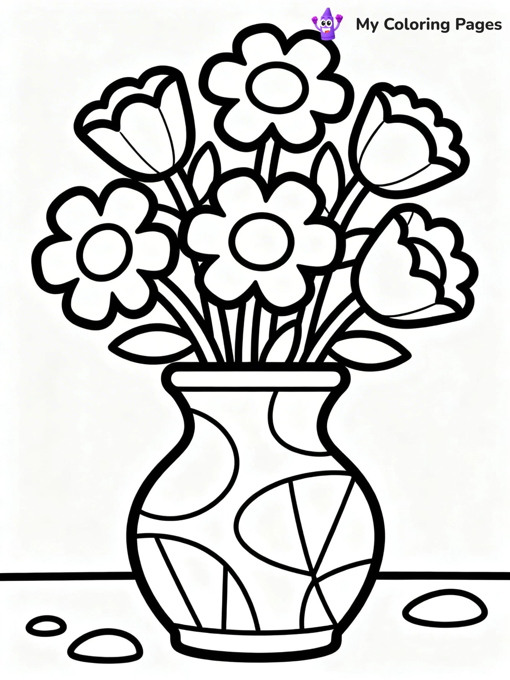 Flower Vase Coloring Pages - 12