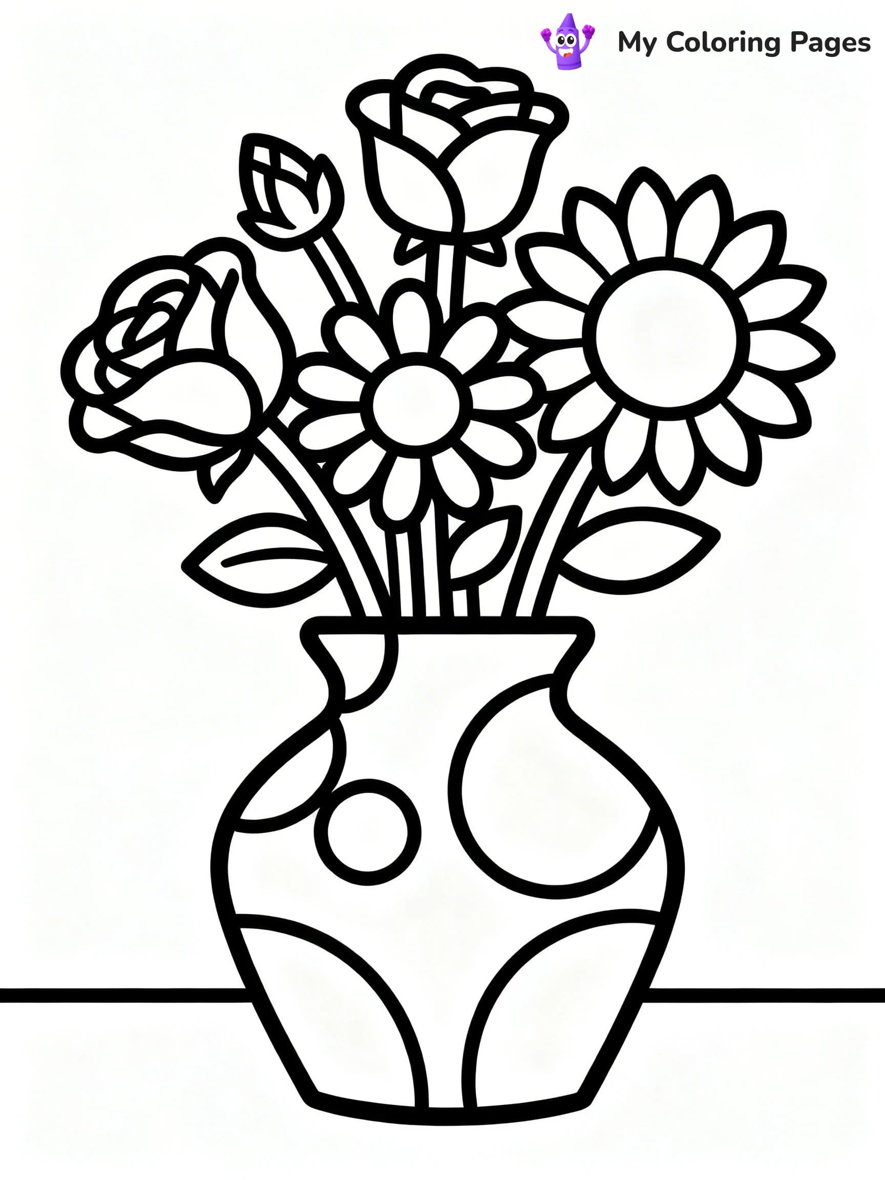 Flower Vase Coloring Pages - 11
