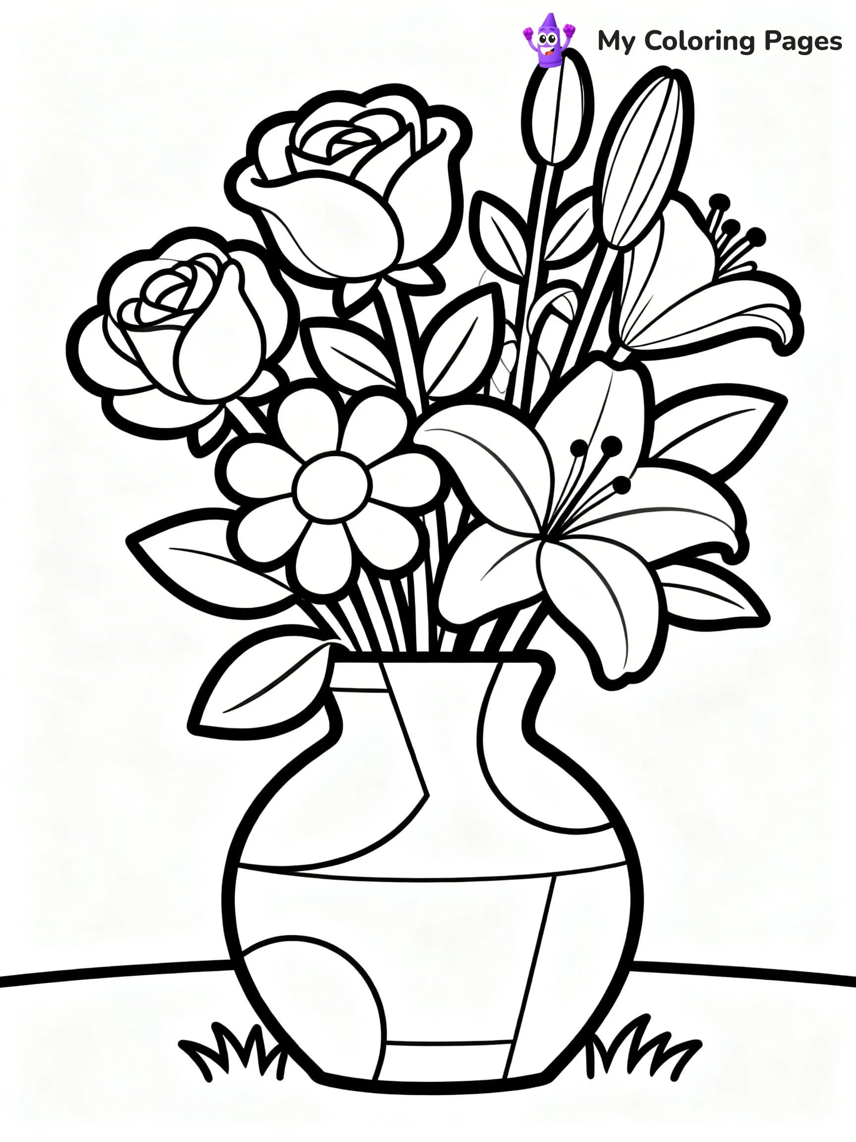 Flower Vase Coloring Pages - 10
