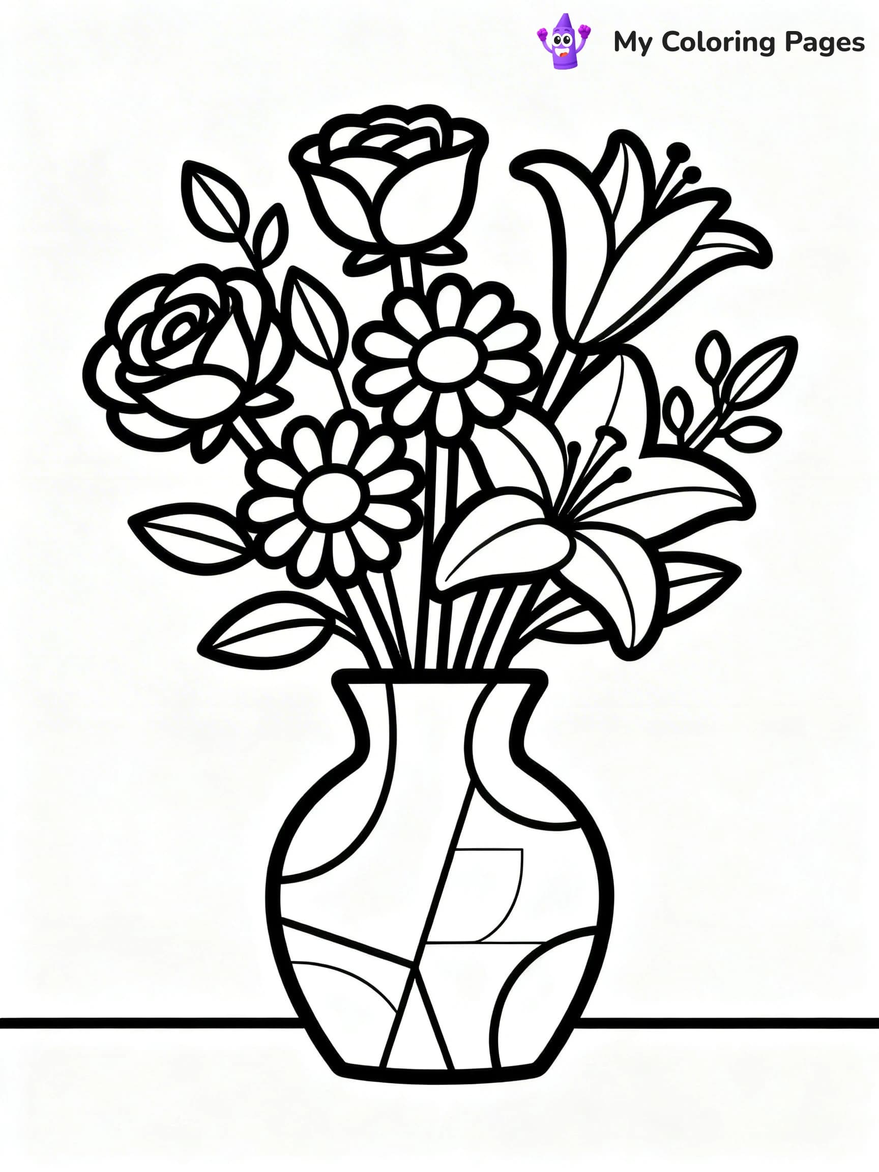 Flower Vase Coloring Pages - 8