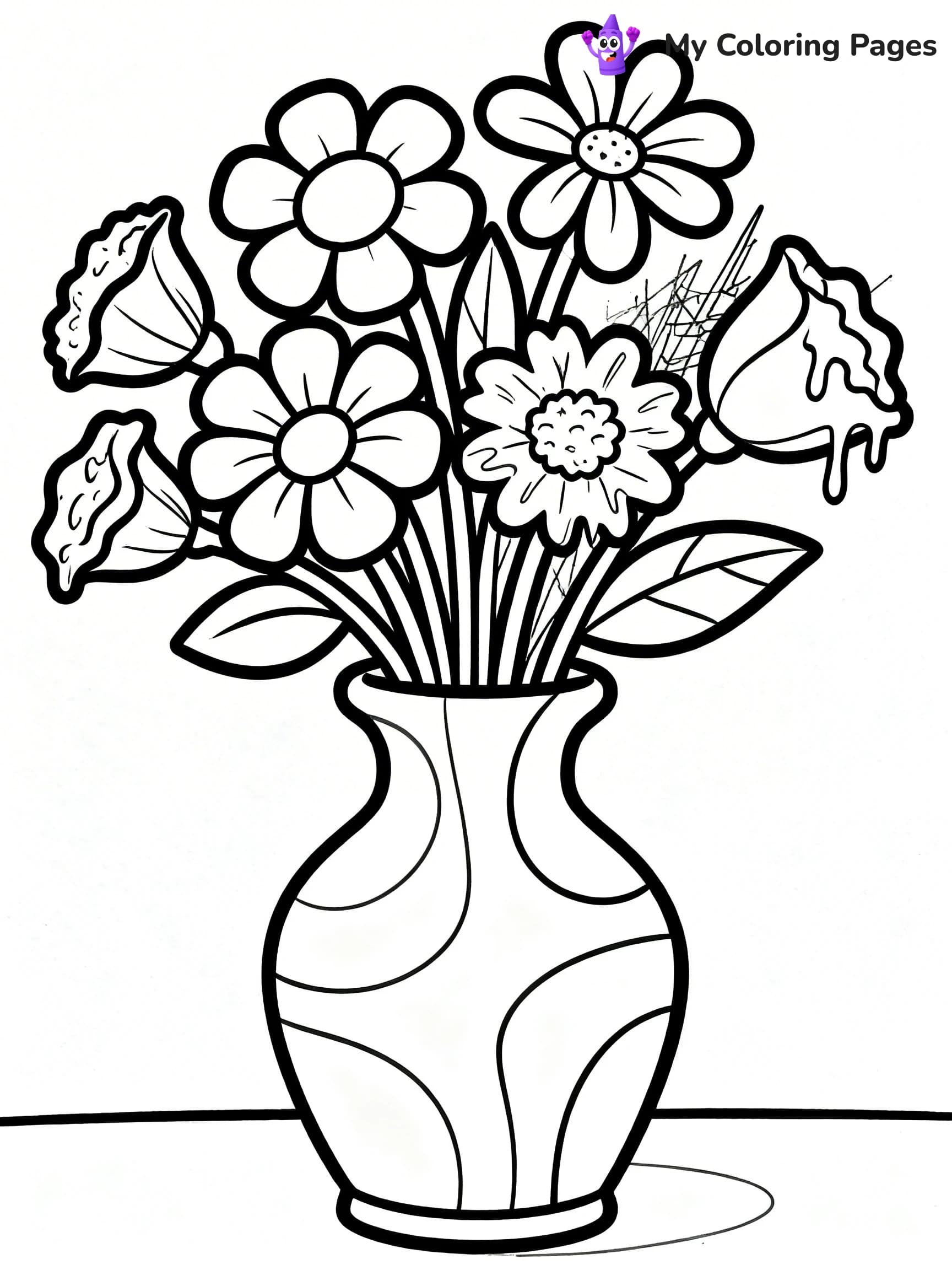 Flower Vase Coloring Pages - 7
