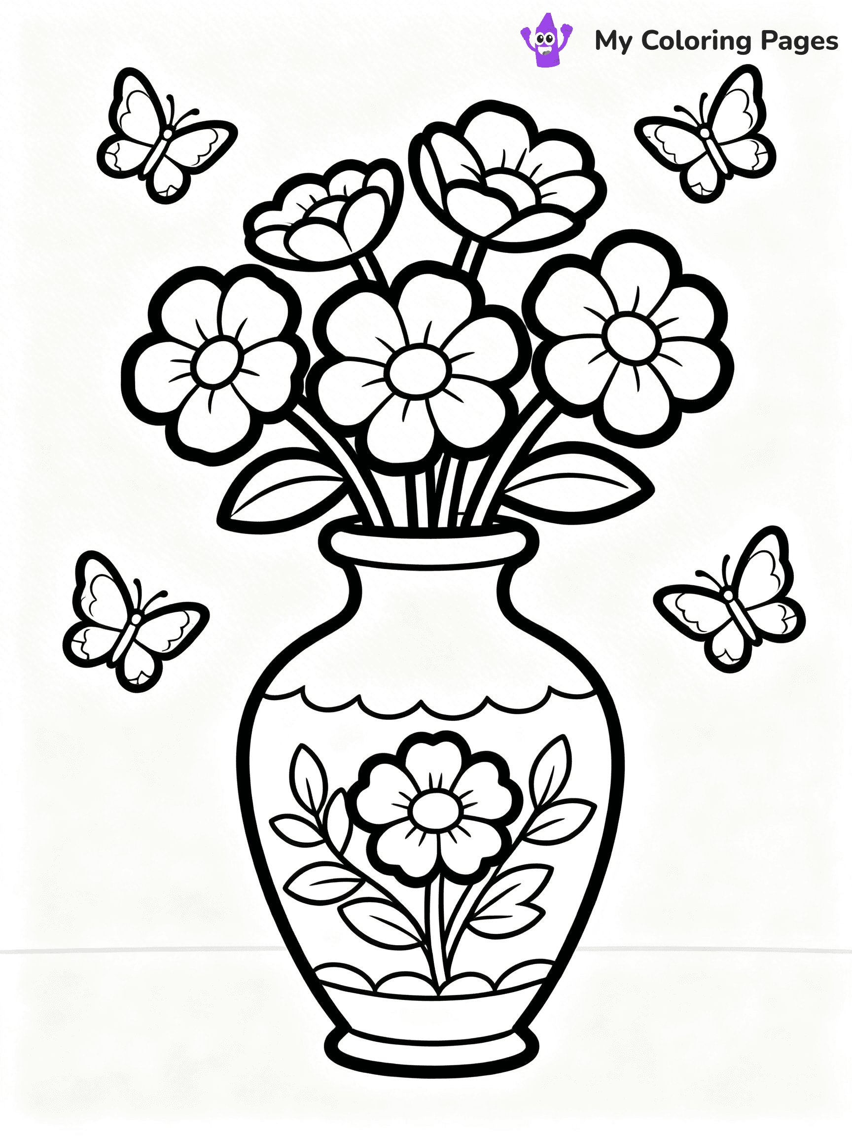 Flower Vase Coloring Pages - 6