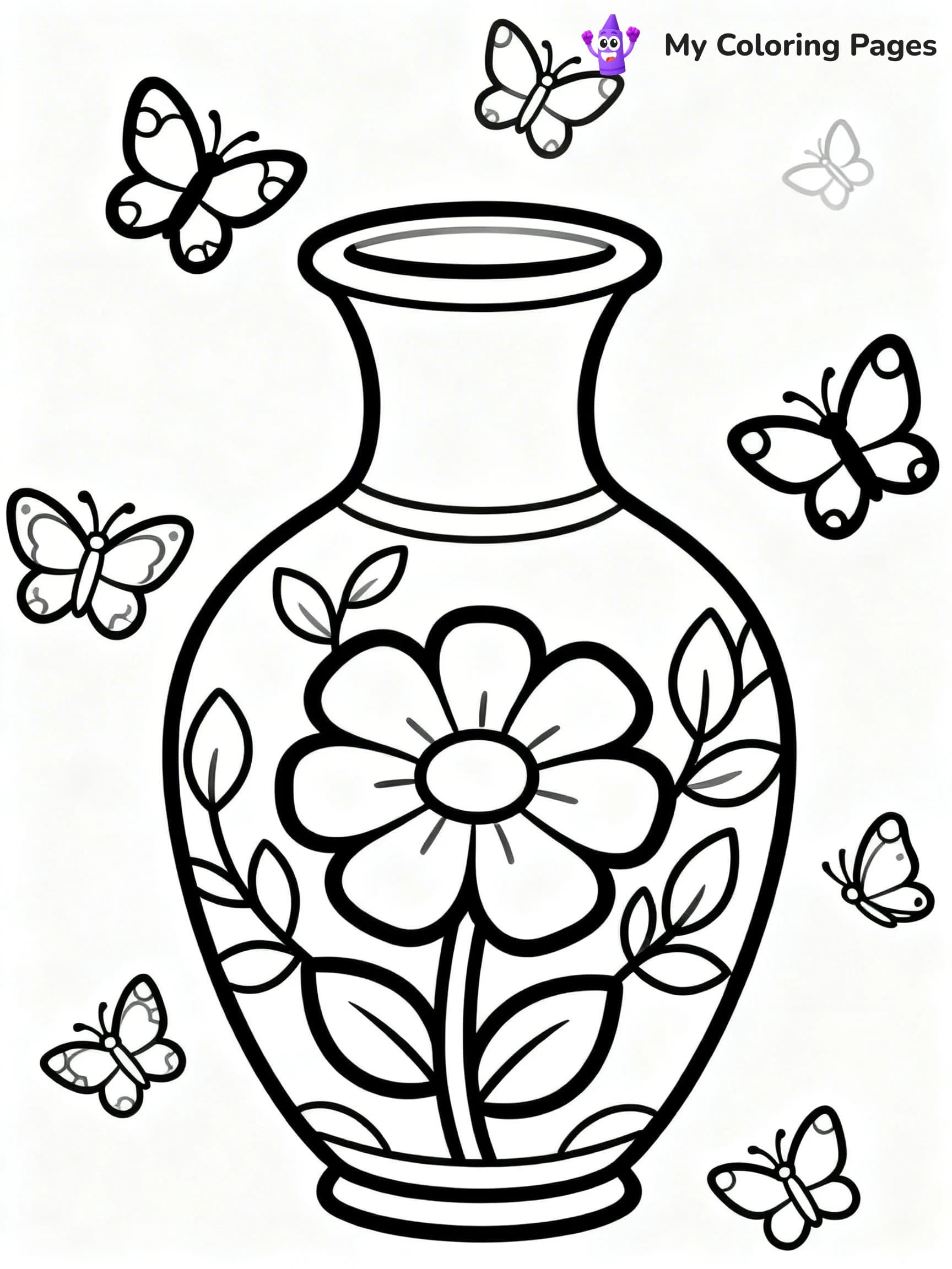 Flower Vase Coloring Pages - 5