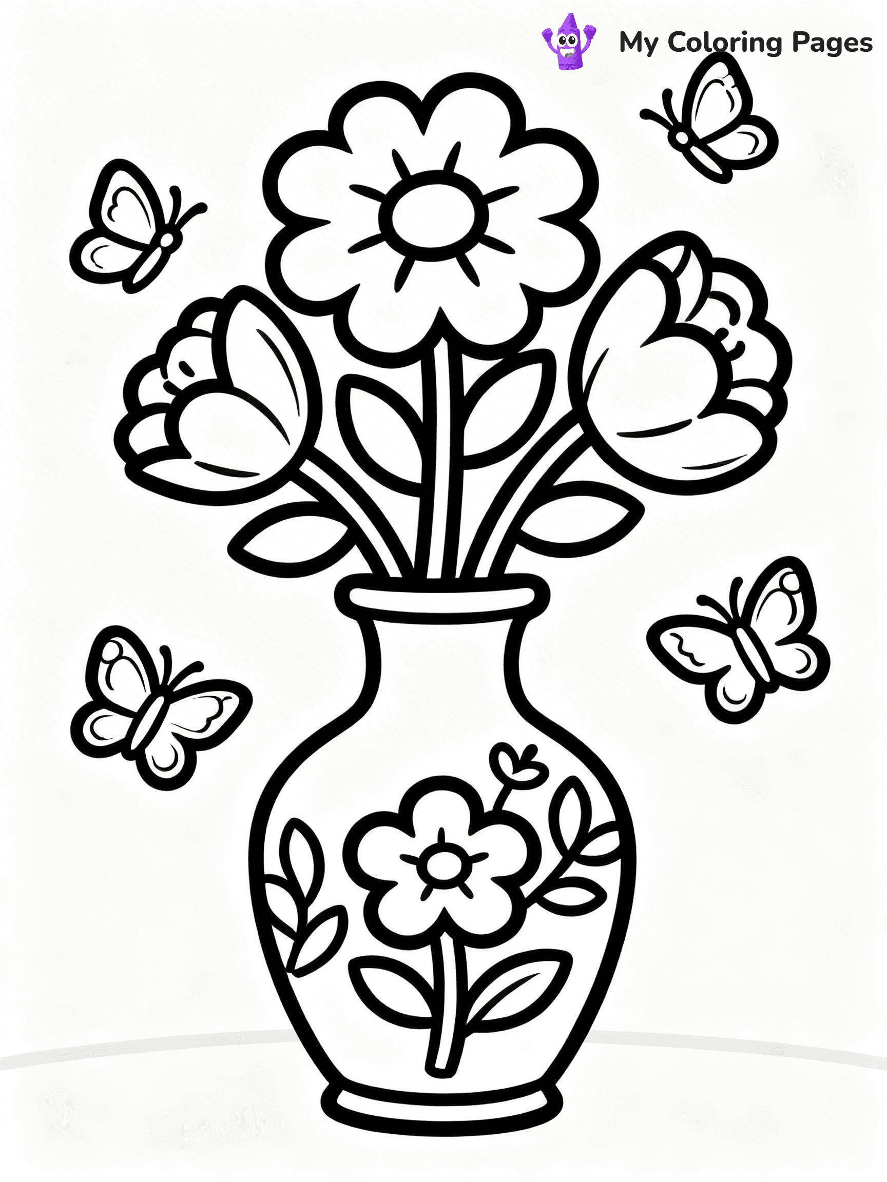 Flower Vase Coloring Pages - 4