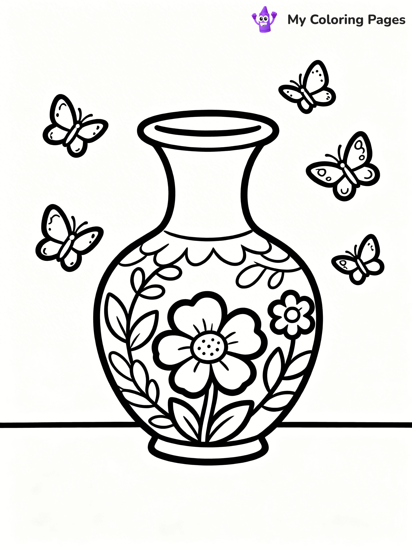 Flower Vase Coloring Pages - 2