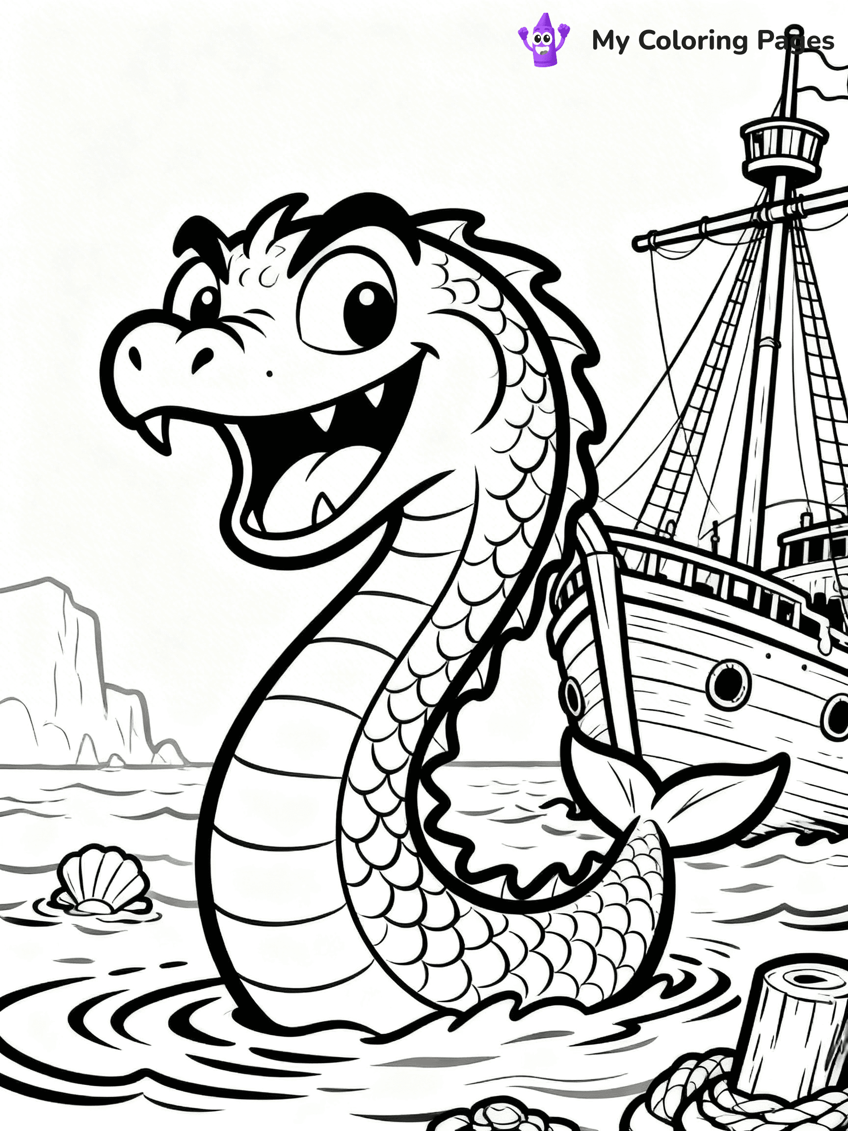 Sea Monster Coloring Pages - 48