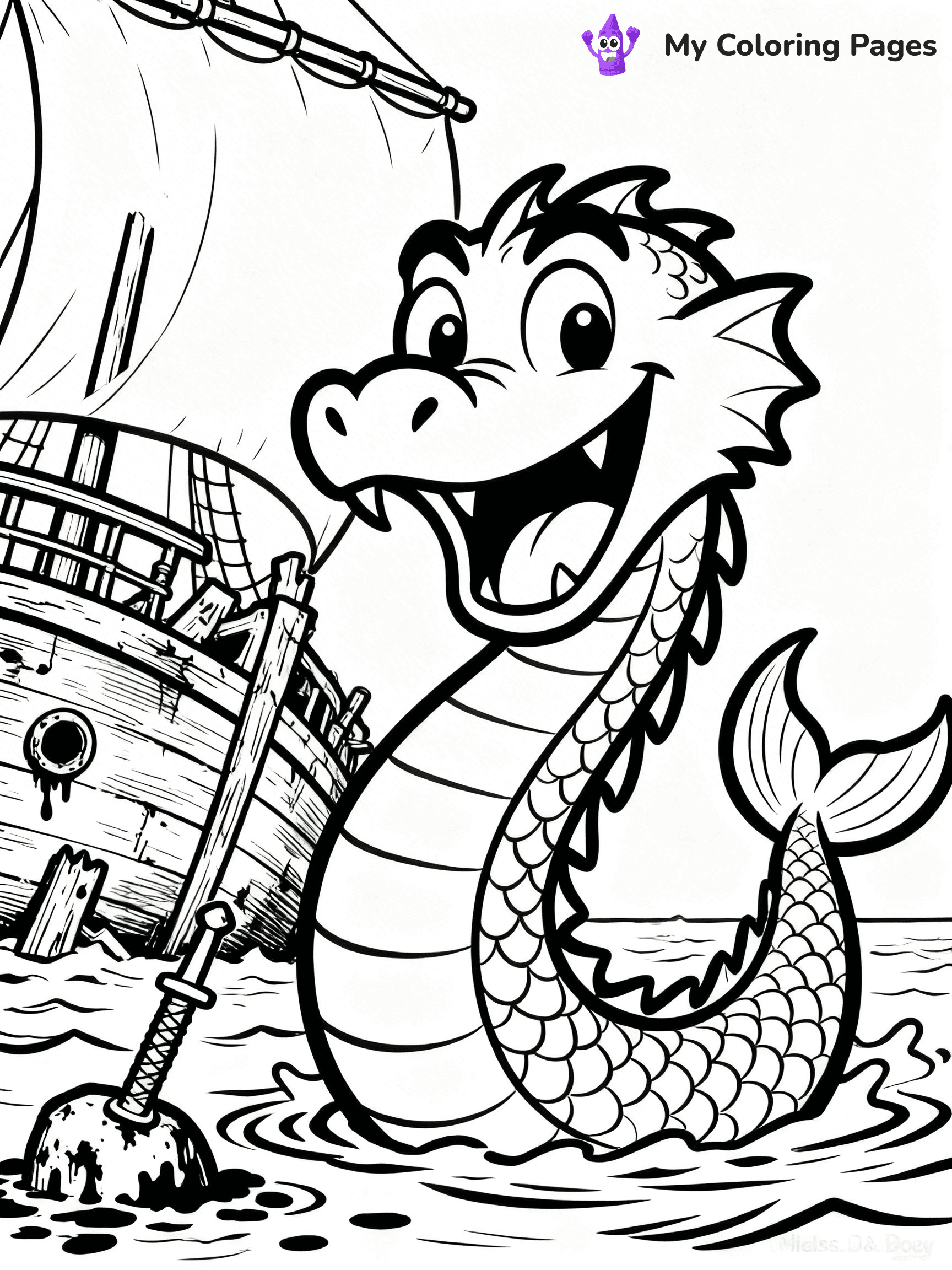Sea Monster Coloring Pages - 47