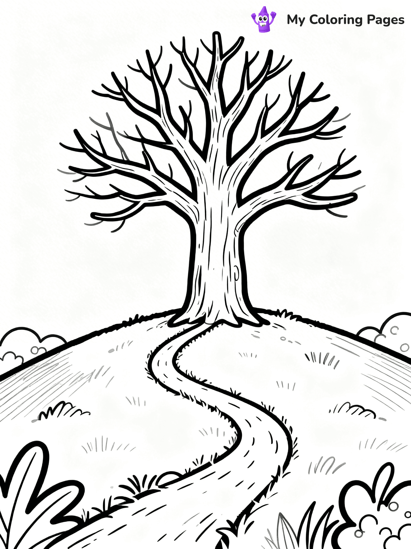 Bare Tree Coloring Pages - 22
