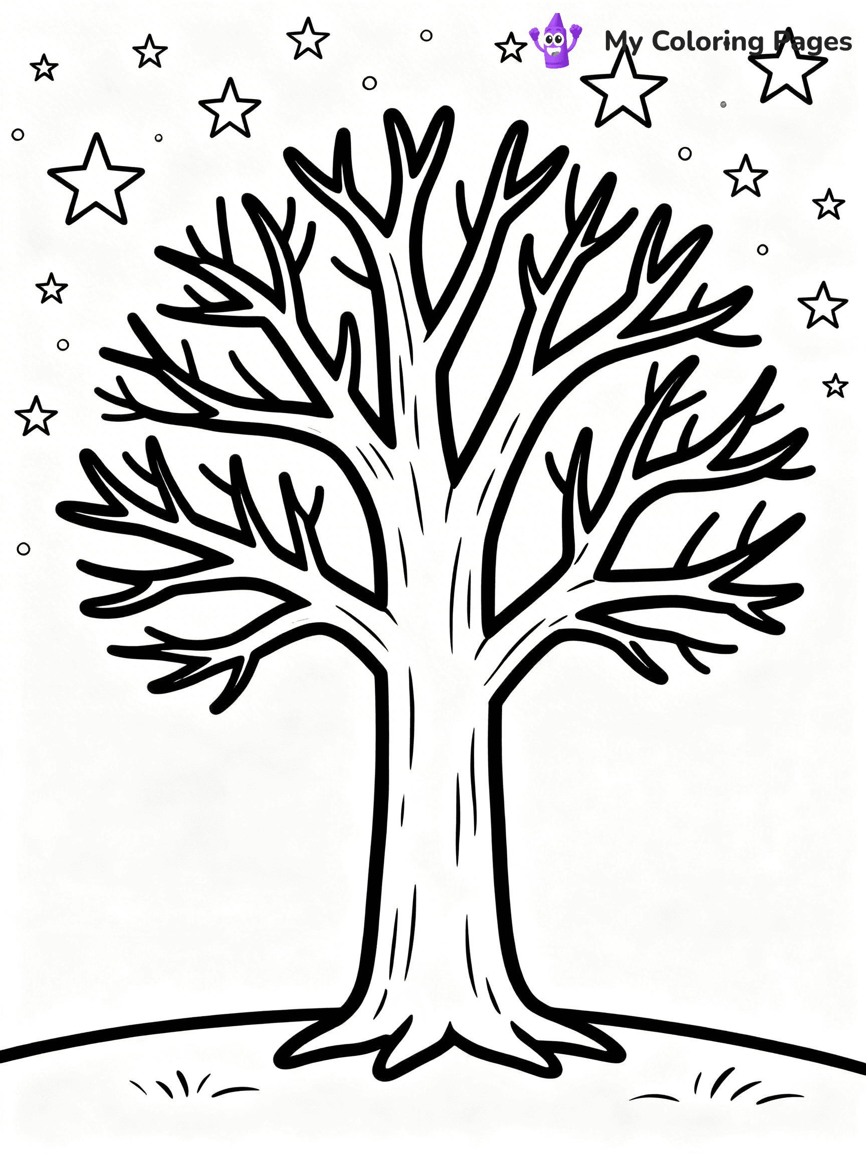 Bare Tree Coloring Pages - 6
