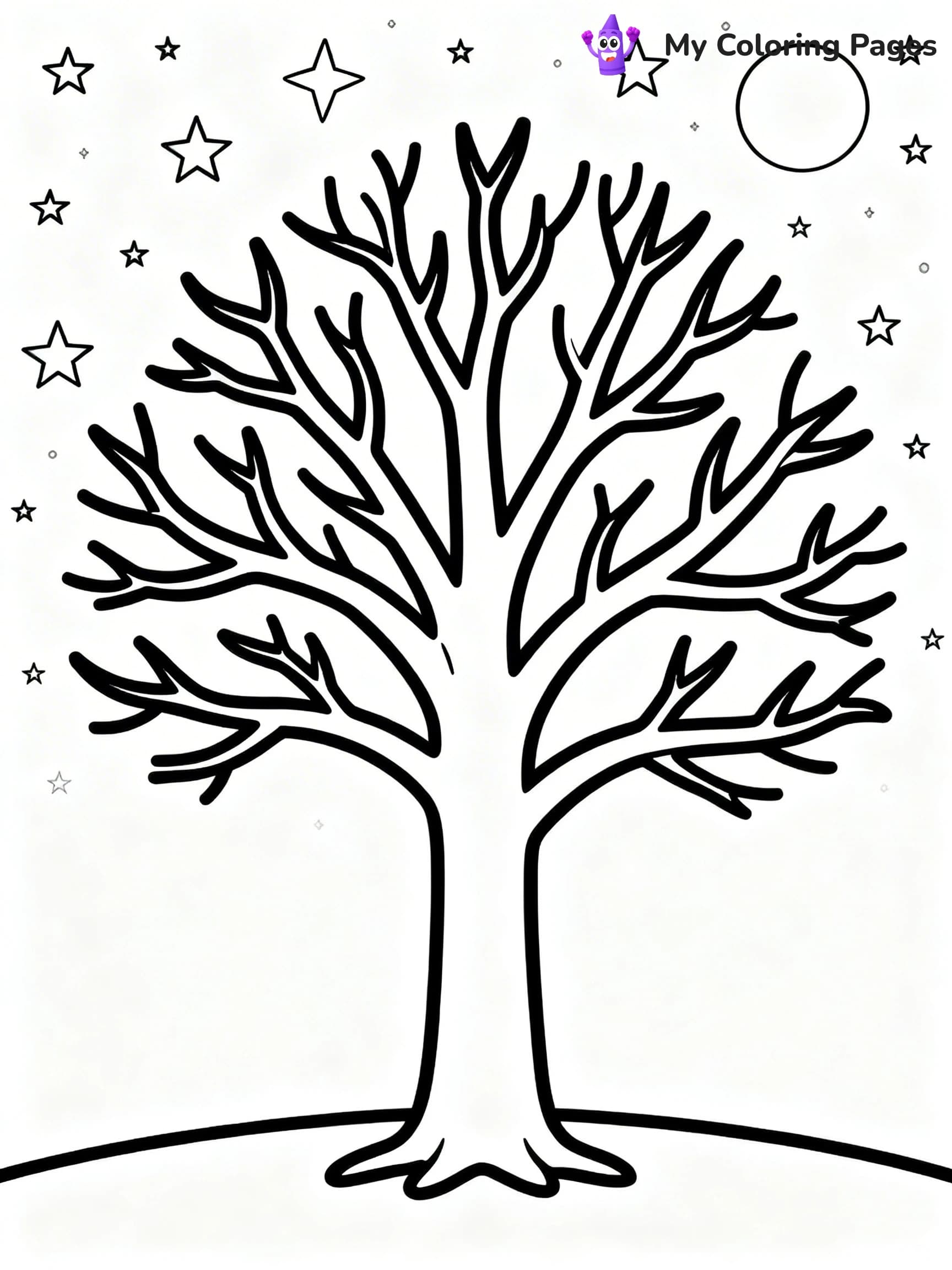 Bare Tree Coloring Pages - 5