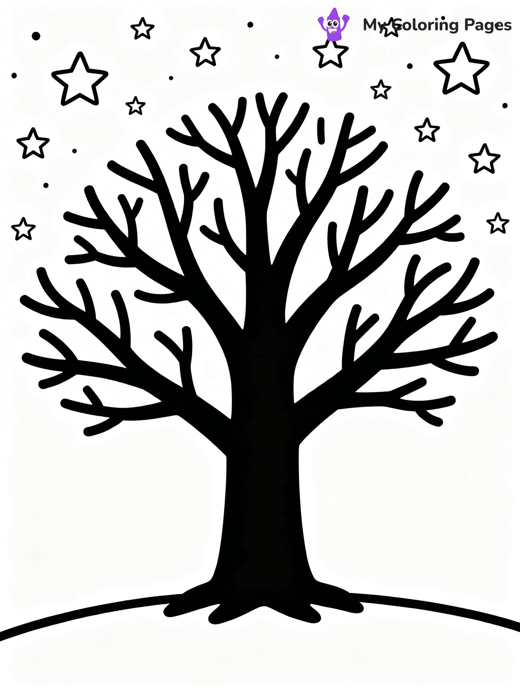 Bare Tree Coloring Pages - 3