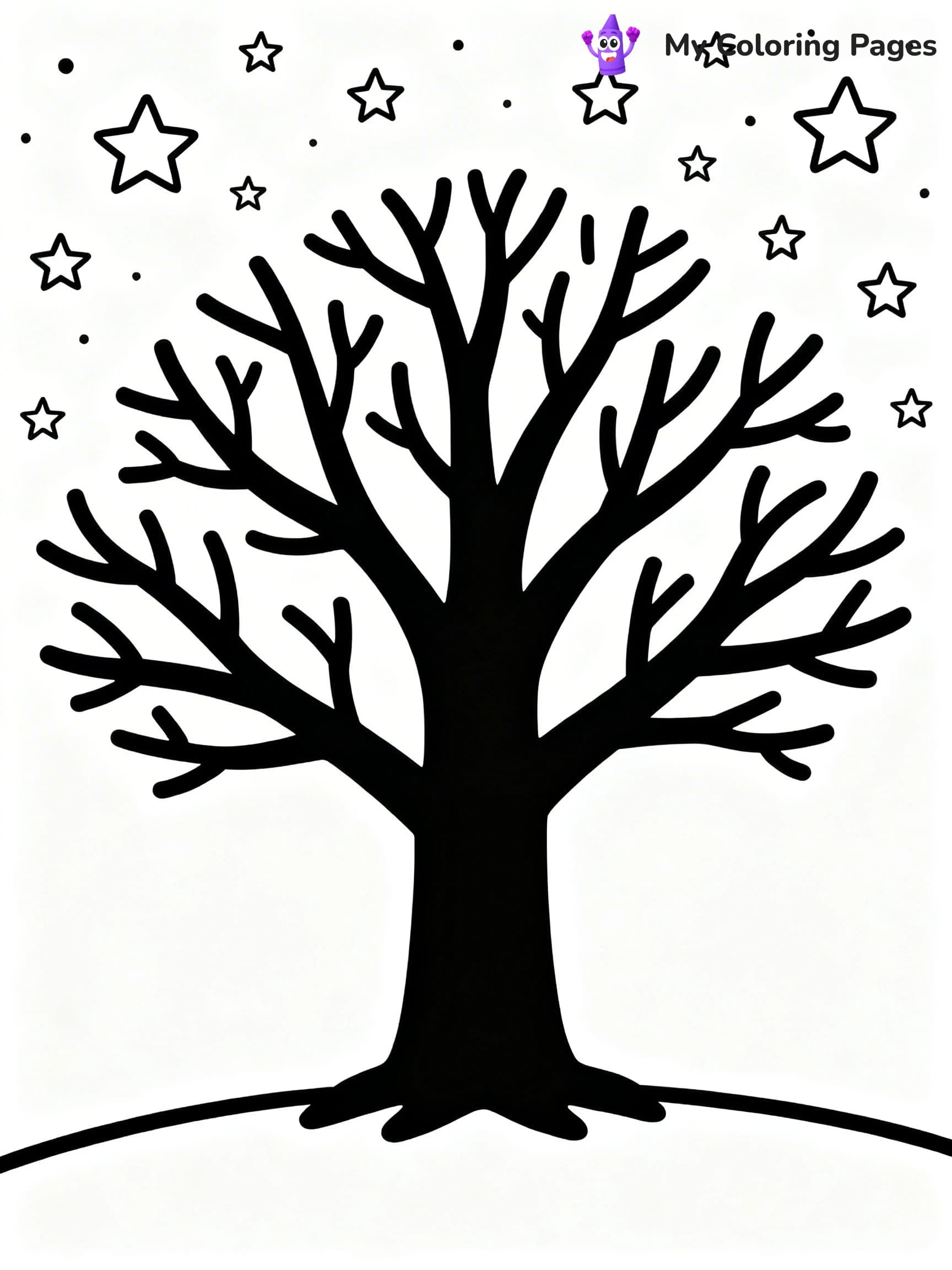 Bare Tree Coloring Pages - 3