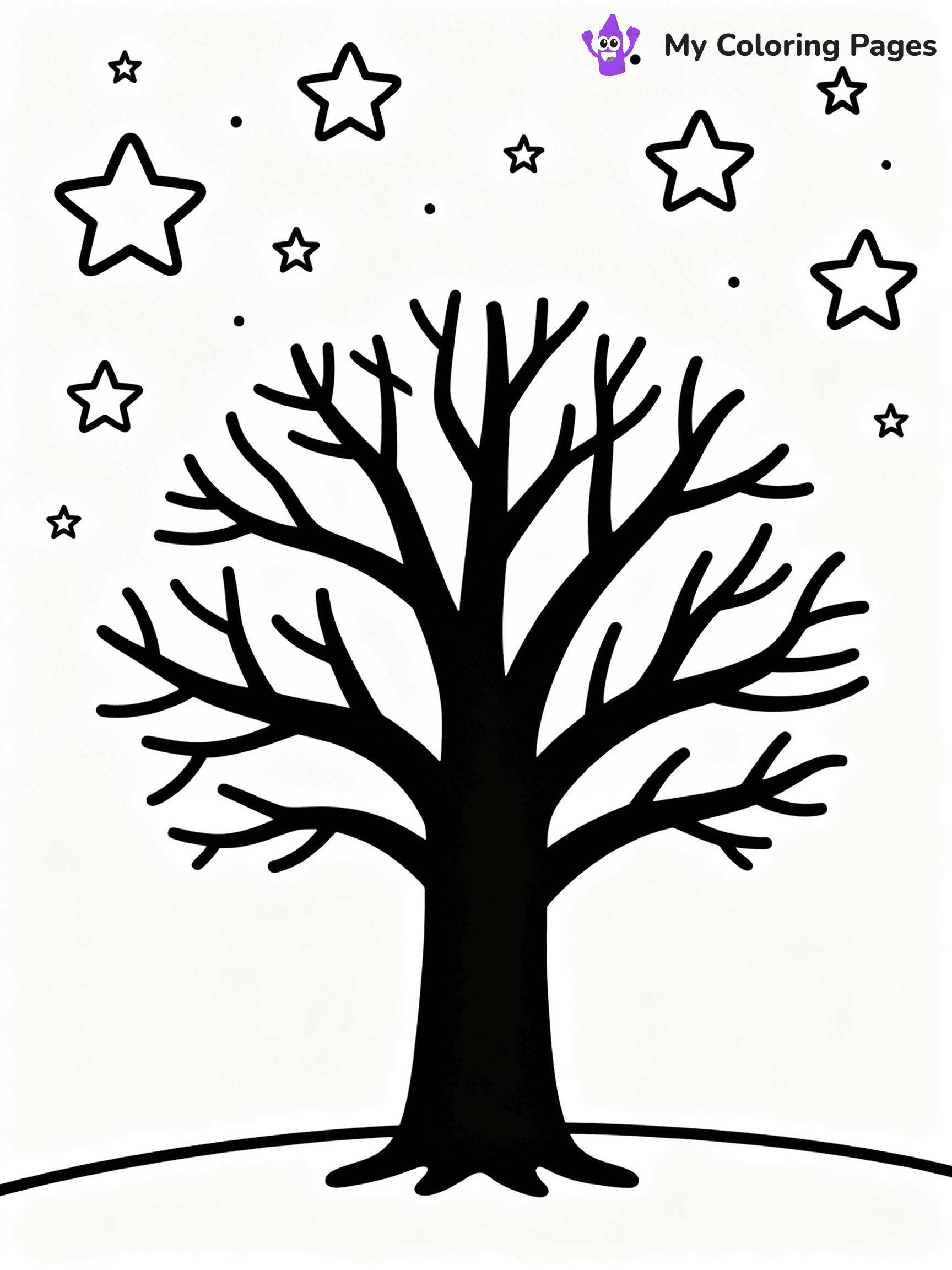 Bare Tree Coloring Pages - 2