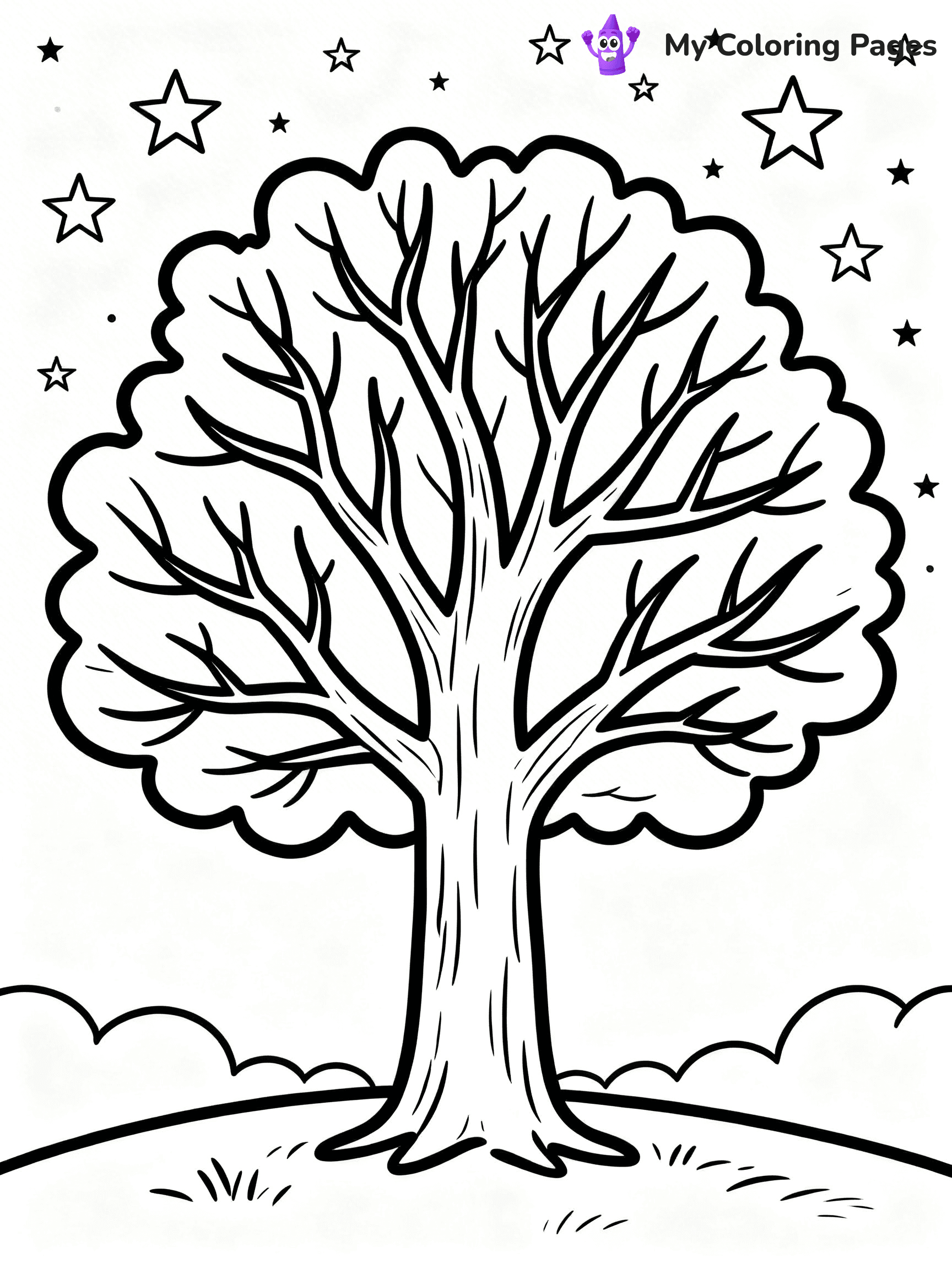Bare Tree Coloring Pages - 1