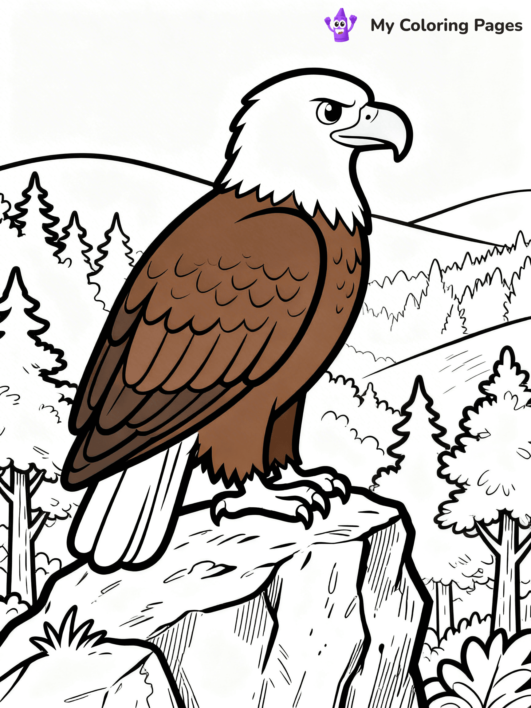 Bald Eagle Coloring Pages - 1