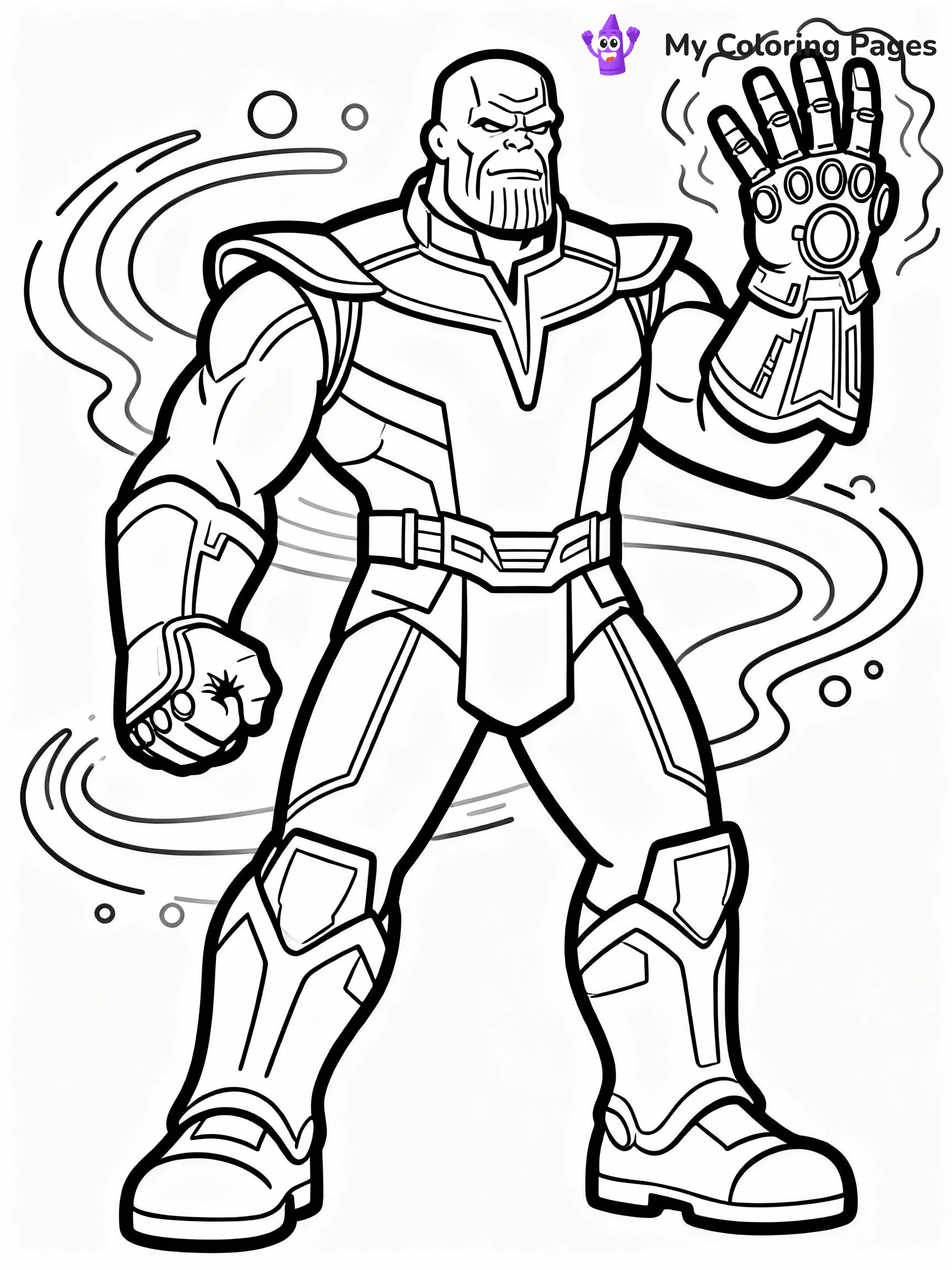 ⚠️ CRITICAL REQUIREMENT - ABSOLUTE BLACK AND WHITE ONLY ⚠️
This MUST be a BLACK AND WHITE line drawing ONLY. NO COLORS whatsoever.
- ONLY pure black lines (#000000) on pure white background (#FFFFFF)
- ABSOLUTELY NO colors, NO shading, NO gradients, NO grayscale
- If there are ANY colors in the output, the image is REJECTED
- This is a COLORING PAGE - meant to be COLORED IN by children
- The output must be UNCOLORED line art ready for coloring
⚠️ SUBJECT TO DRAW: Thanos from Avengers in Marvel comic style, wielding Infinity Gauntlet, menacing stance, cosmic energy swirling around
(REMEMBER: Output must be BLACK AND WHITE line art only, NOT colored!)
# COLORING PAGE: BLACK OUTLINES ONLY - WHITE BACKGROUND MANDATORY
Create a **coloring book page** using EXACTLY two values: black lines, white space.
## NON-NEGOTIABLE BINARY RULES
- **ONLY #000000 (black) and #FFFFFF (white)** - NO other values exist
- **EVERY PIXEL = BLACK OR WHITE** - no gray/shading/antialiasing
- **WHITE BACKGROUND MANDATORY** - entire canvas stays white
- **ALL SHAPES HOLLOW** - everything is empty outlines waiting to be colored
- **FORBIDDEN:** fills, shading, gradients, patterns, textures, colors
- **NO SOLID REGIONS** - if it's not a thin line, it's wrong
## Universal Line Standards
- Black outlines ONLY - thin, uniform weight
- Every shape completely empty inside
- Closed contours suitable for coloring
- Simple flat illustration - zero depth/3D/realism
- **Style:** Whimsical Doodle Art Alley - rounded, friendly outlines (unless specified)
## Everything = Outline Only
- Characters/animals: hollow shapes
- Objects/clothing: empty contours
- Backgrounds/scenery: line work only
- Natural elements: outlined forms
- Dark/night areas: don't exist (use outlined symbols)
- Textures/patterns: convert to simple lines
## The Test
Can a child color EVERY white space with crayons? If any area is pre-filled/shaded/gray or colored in, it FAILS. Every shape must be waiting to receive color.
**FINAL OUTPUT**: Binary coloring page. Black lines define shapes. White spaces ready for coloring. Nothing else exists. No exceptions. Print-ready.
⚠️ FINAL REMINDER: Draw the subject "Thanos from Avengers in Marvel comic style, wielding Infinity Gauntlet, menacing stance, cosmic energy swirling around" as BLACK AND WHITE line art. Zero colors in output.