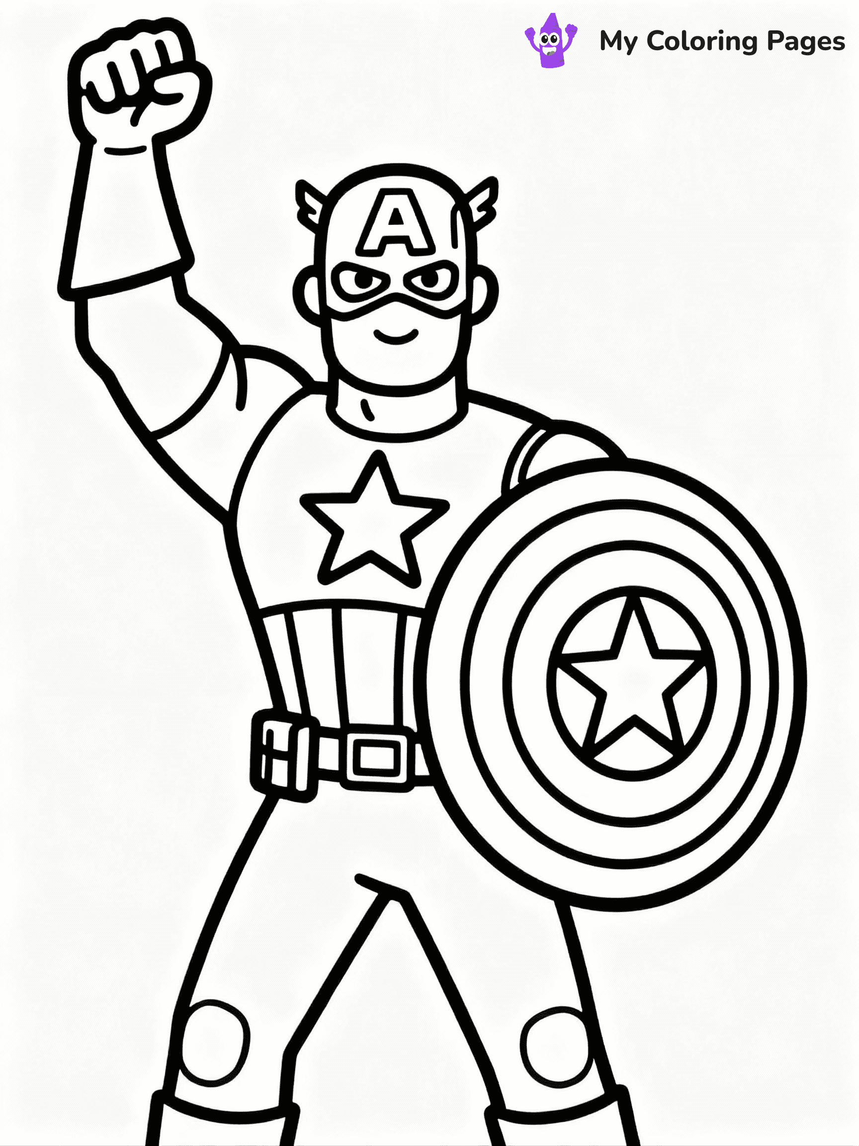 ⚠️ CRITICAL REQUIREMENT - ABSOLUTE BLACK AND WHITE ONLY ⚠️
This MUST be a BLACK AND WHITE line drawing ONLY. NO COLORS whatsoever.
- ONLY pure black lines (#000000) on pure white background (#FFFFFF)
- ABSOLUTELY NO colors, NO shading, NO gradients, NO grayscale
- If there are ANY colors in the output, the image is REJECTED
- This is a COLORING PAGE - meant to be COLORED IN by children
- The output must be UNCOLORED line art ready for coloring
⚠️ SUBJECT TO DRAW: Captain America from Avengers in Marvel comic style, shield raised, ready for battle, patriotic costume details
(REMEMBER: Output must be BLACK AND WHITE line art only, NOT colored!)
# COLORING PAGE: BLACK OUTLINES ONLY - WHITE BACKGROUND MANDATORY
Create a **coloring book page** using EXACTLY two values: black lines, white space.
## NON-NEGOTIABLE BINARY RULES
- **ONLY #000000 (black) and #FFFFFF (white)** - NO other values exist
- **EVERY PIXEL = BLACK OR WHITE** - no gray/shading/antialiasing
- **WHITE BACKGROUND MANDATORY** - entire canvas stays white
- **ALL SHAPES HOLLOW** - everything is empty outlines waiting to be colored
- **FORBIDDEN:** fills, shading, gradients, patterns, textures, colors
- **NO SOLID REGIONS** - if it's not a thin line, it's wrong
## Universal Line Standards
- Black outlines ONLY - thin, uniform weight
- Every shape completely empty inside
- Closed contours suitable for coloring
- Simple flat illustration - zero depth/3D/realism
- **Style:** Whimsical Doodle Art Alley - rounded, friendly outlines (unless specified)
## Everything = Outline Only
- Characters/animals: hollow shapes
- Objects/clothing: empty contours
- Backgrounds/scenery: line work only
- Natural elements: outlined forms
- Dark/night areas: don't exist (use outlined symbols)
- Textures/patterns: convert to simple lines
## The Test
Can a child color EVERY white space with crayons? If any area is pre-filled/shaded/gray or colored in, it FAILS. Every shape must be waiting to receive color.
**FINAL OUTPUT**: Binary coloring page. Black lines define shapes. White spaces ready for coloring. Nothing else exists. No exceptions. Print-ready.
⚠️ FINAL REMINDER: Draw the subject "Captain America from Avengers in Marvel comic style, shield raised, ready for battle, patriotic costume details" as BLACK AND WHITE line art. Zero colors in output.