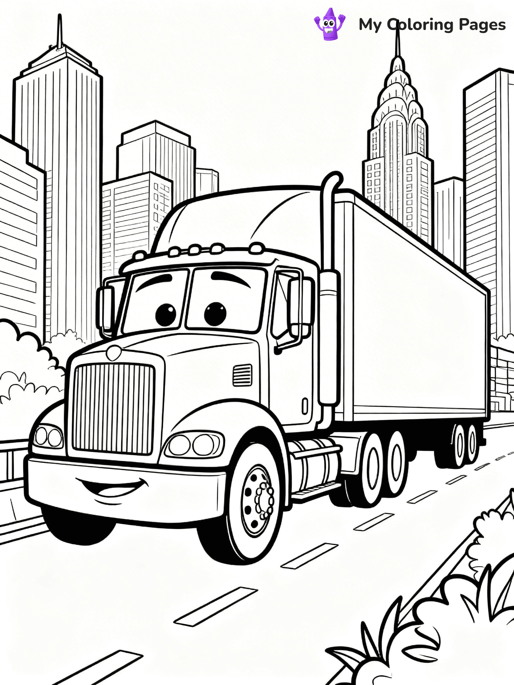 Semi Truck Coloring Pages - 26