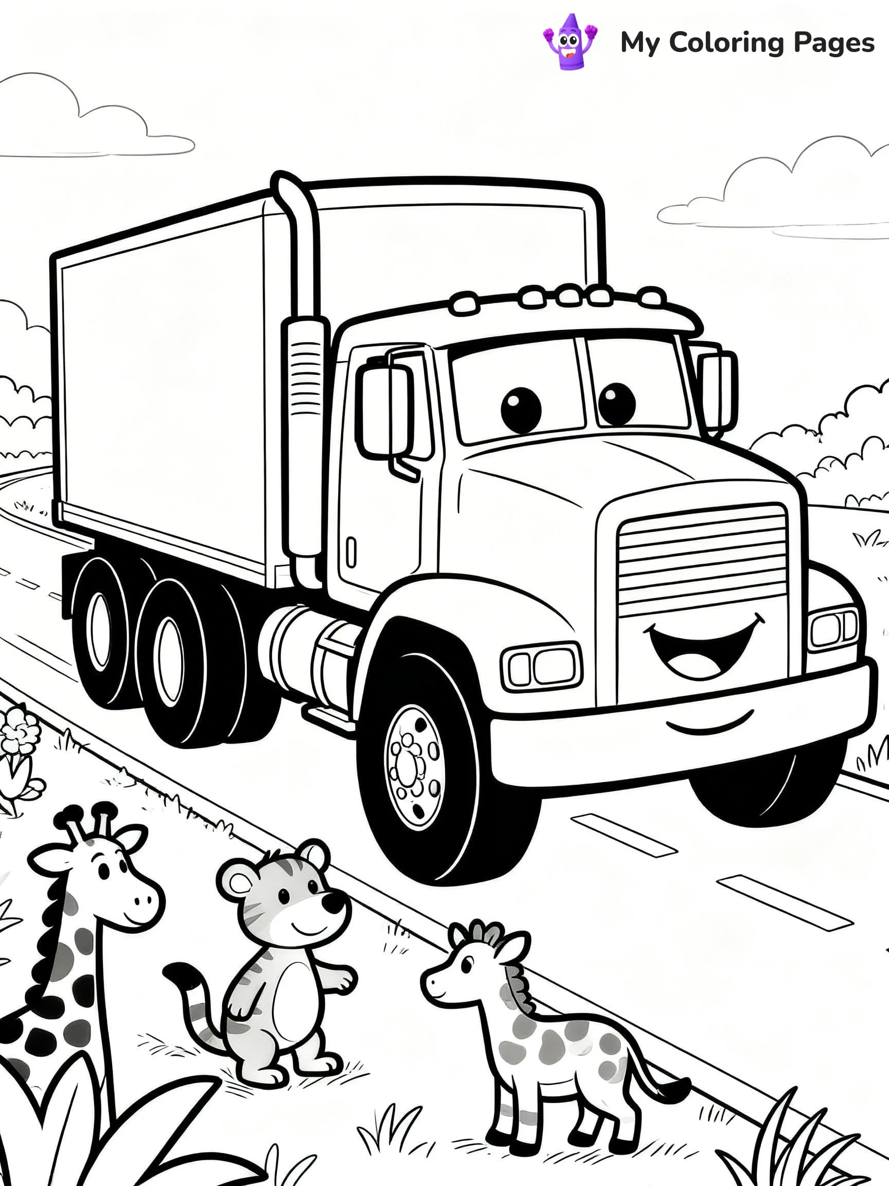Semi Truck Coloring Pages - 9