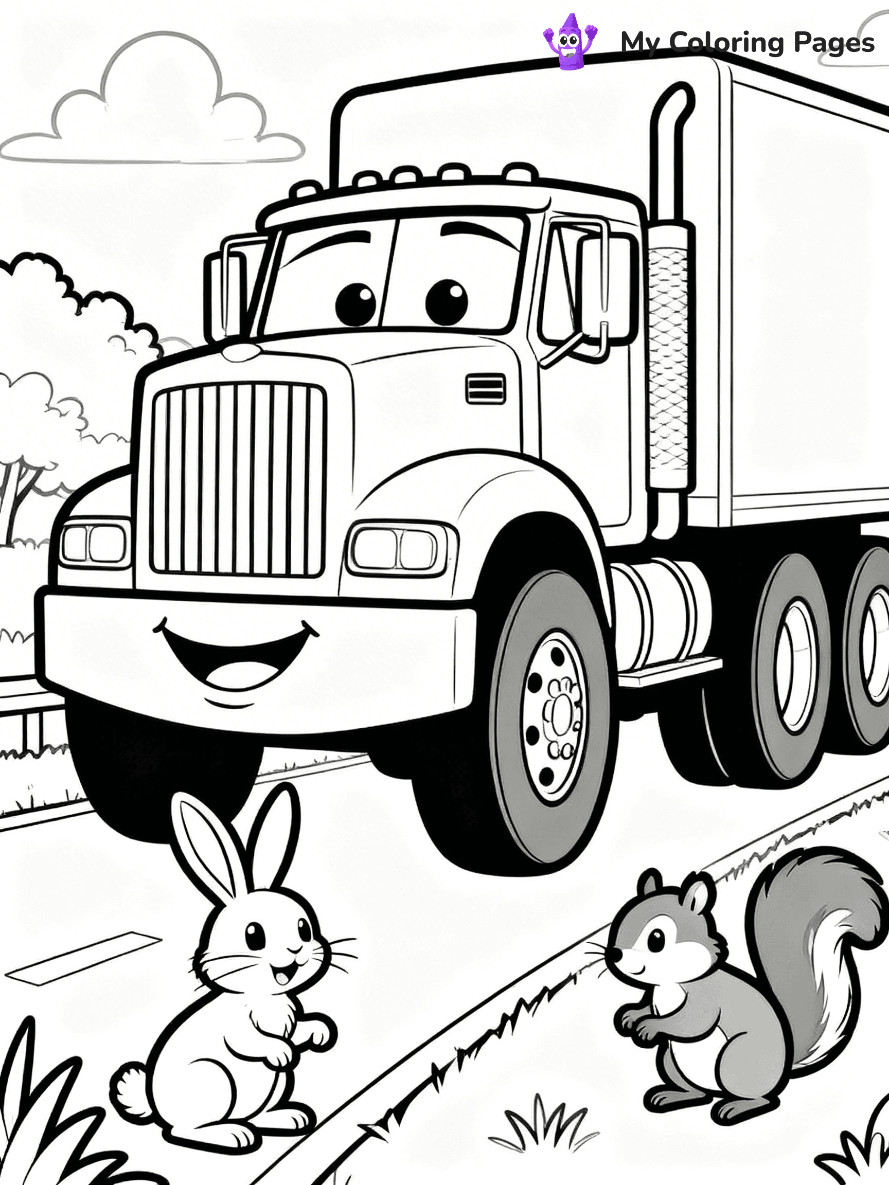 Semi Truck Coloring Pages - 7