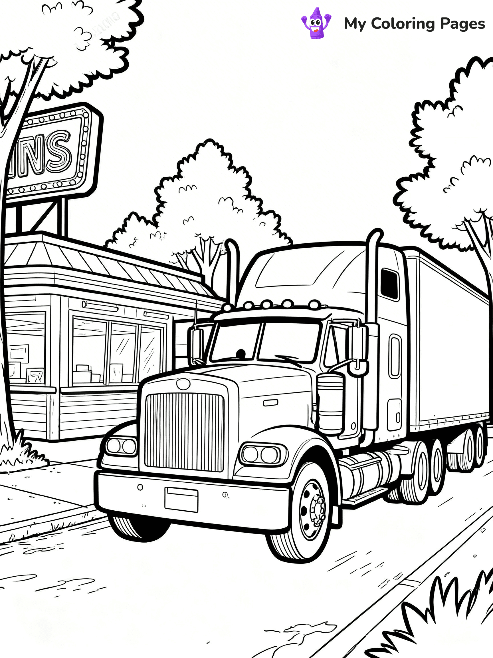 Semi Truck Coloring Pages - 6